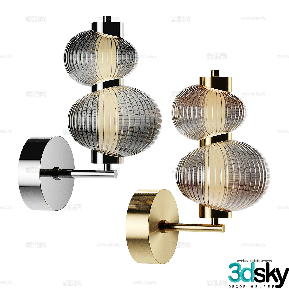 Modern glass wall light 3d model