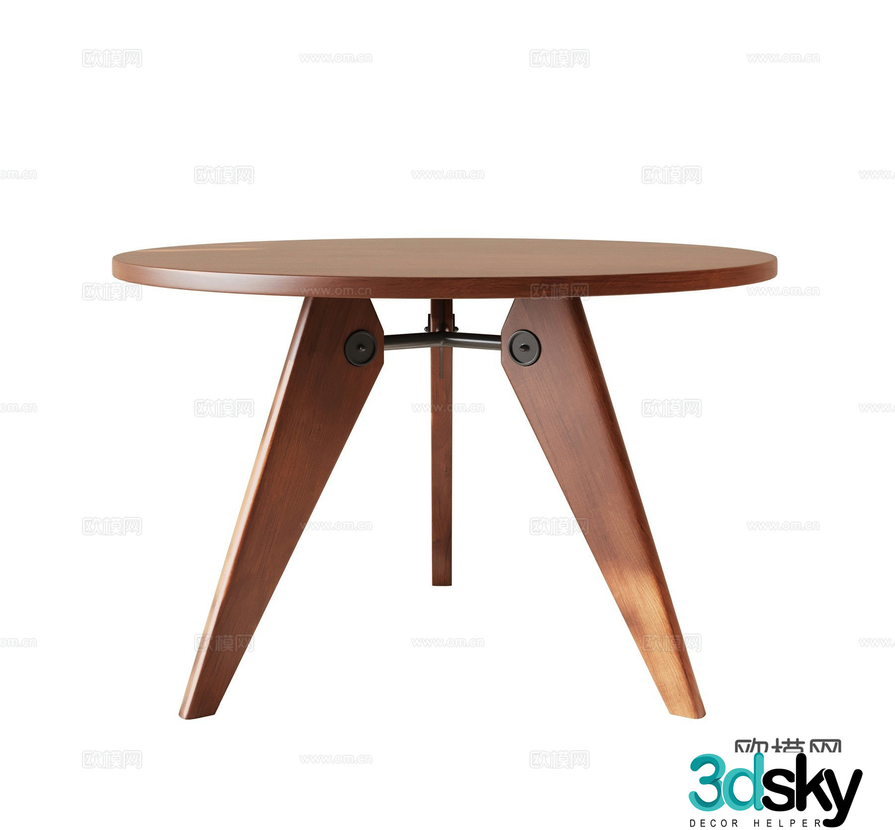 Medieval style round table side table table table 3D model