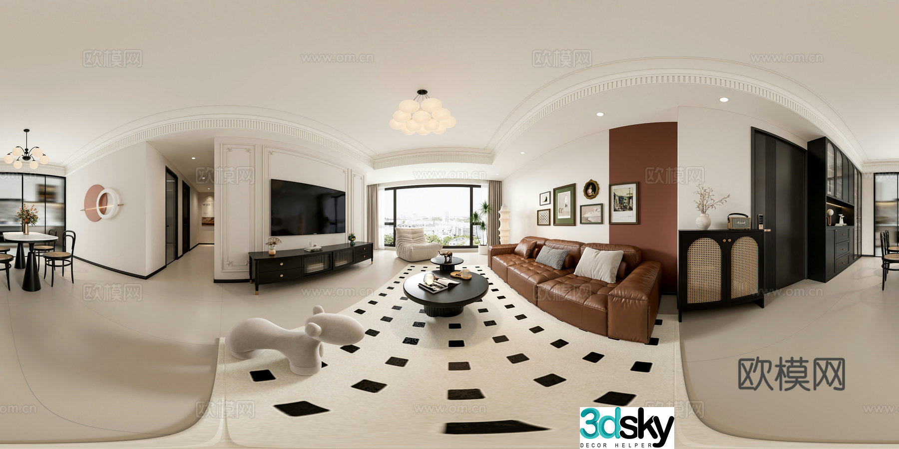 French restaurant VR panoramic 3D model