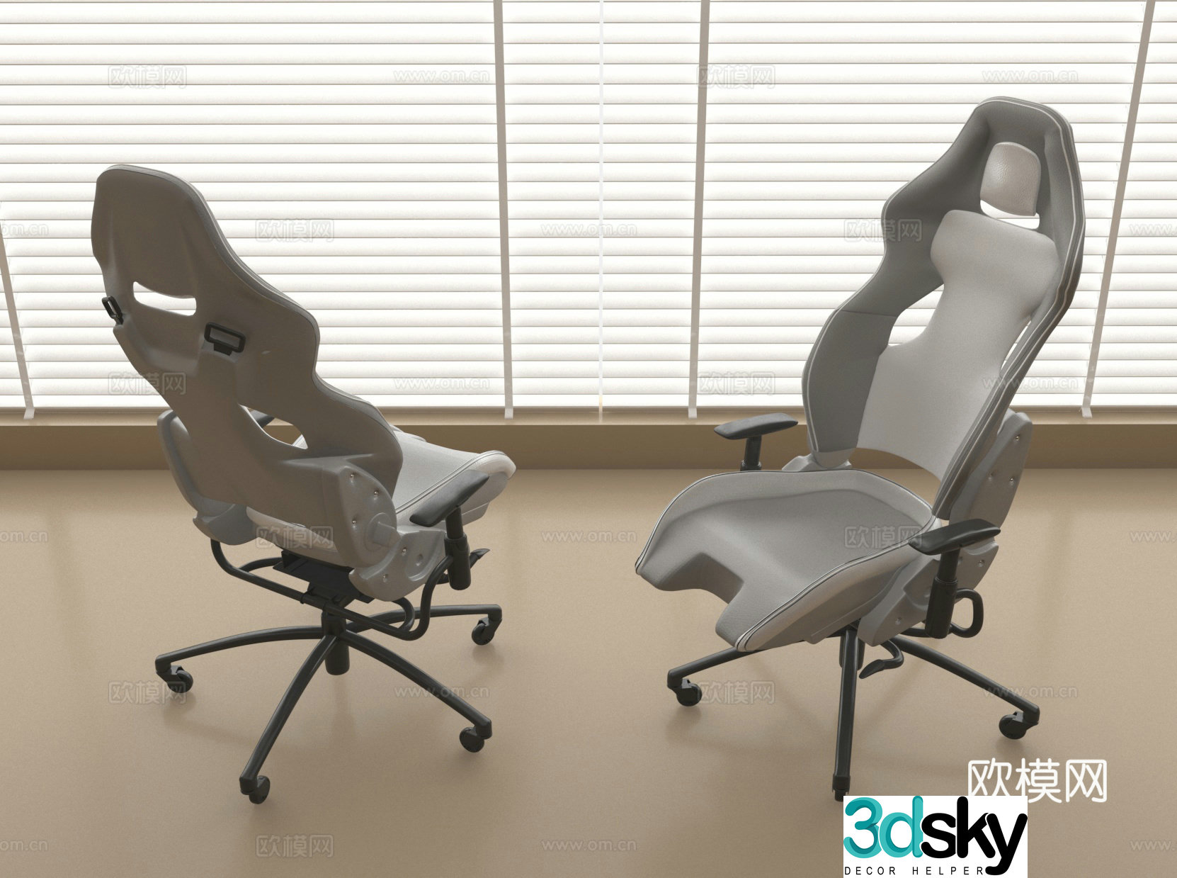 Office chair seat swivel chair computer chair gaming chair 3d model