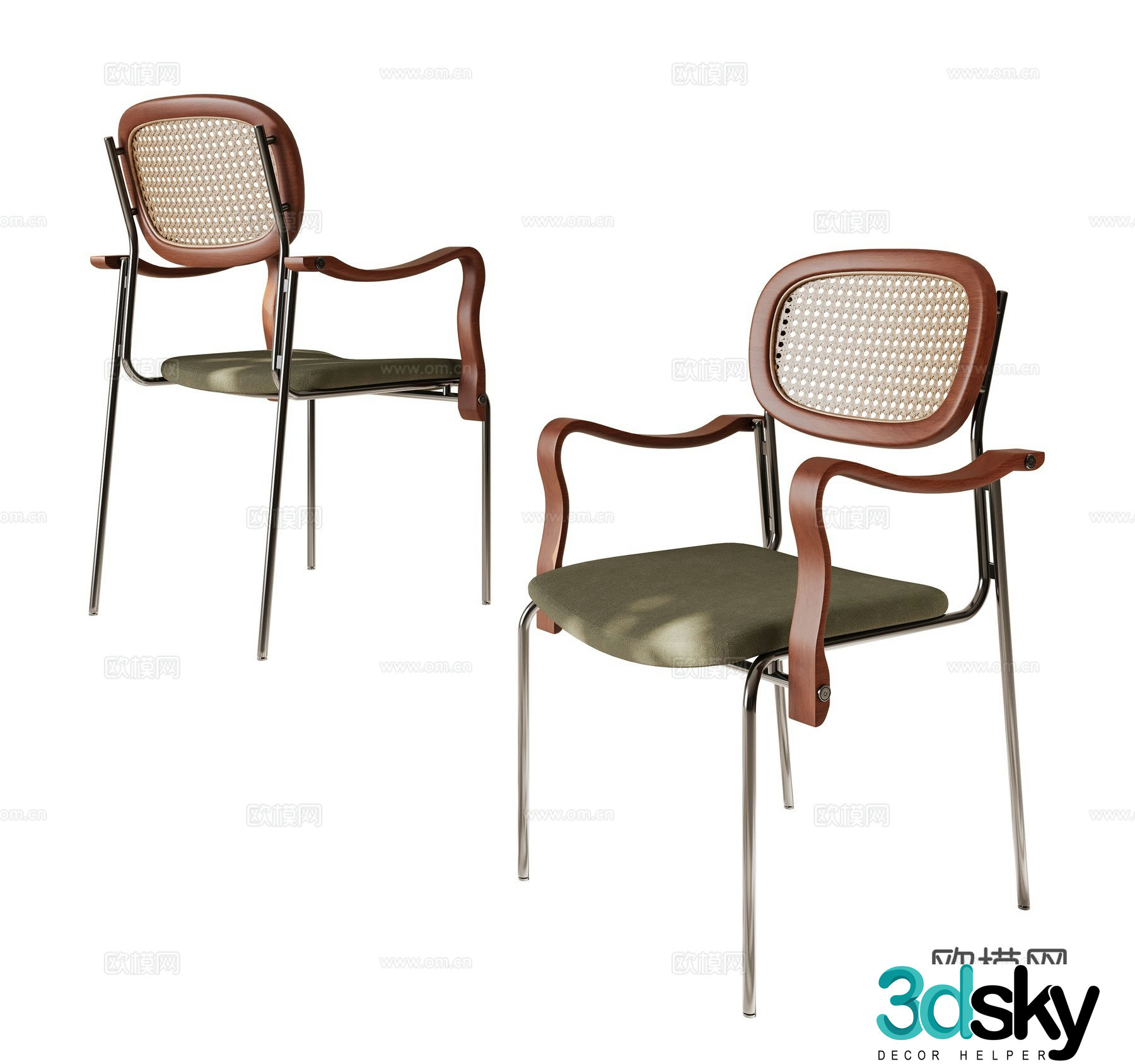 Medieval style chair dining chair 3d model