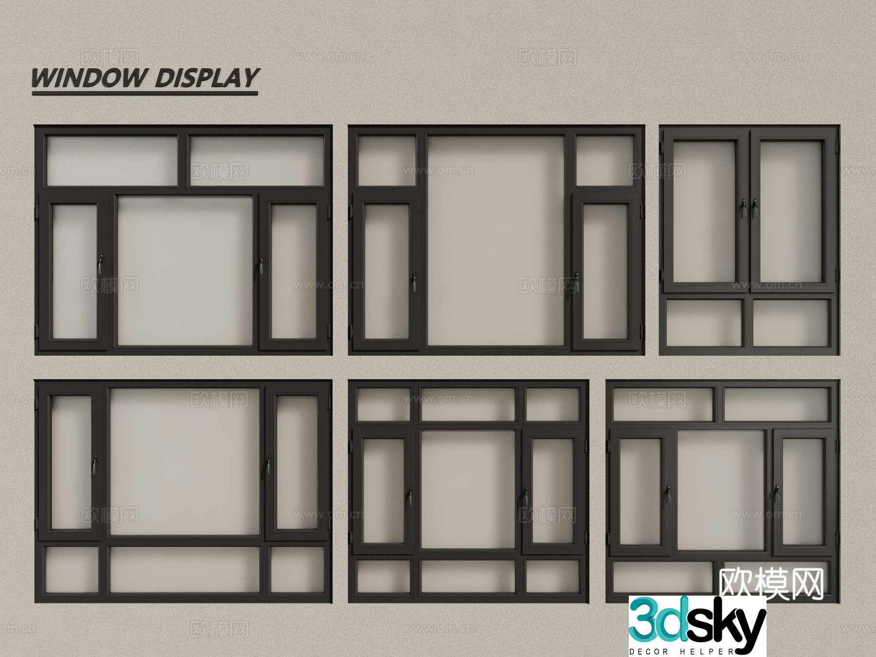 Modern windows aluminum alloy windows casement windows floor-to-ceiling windows 3d model