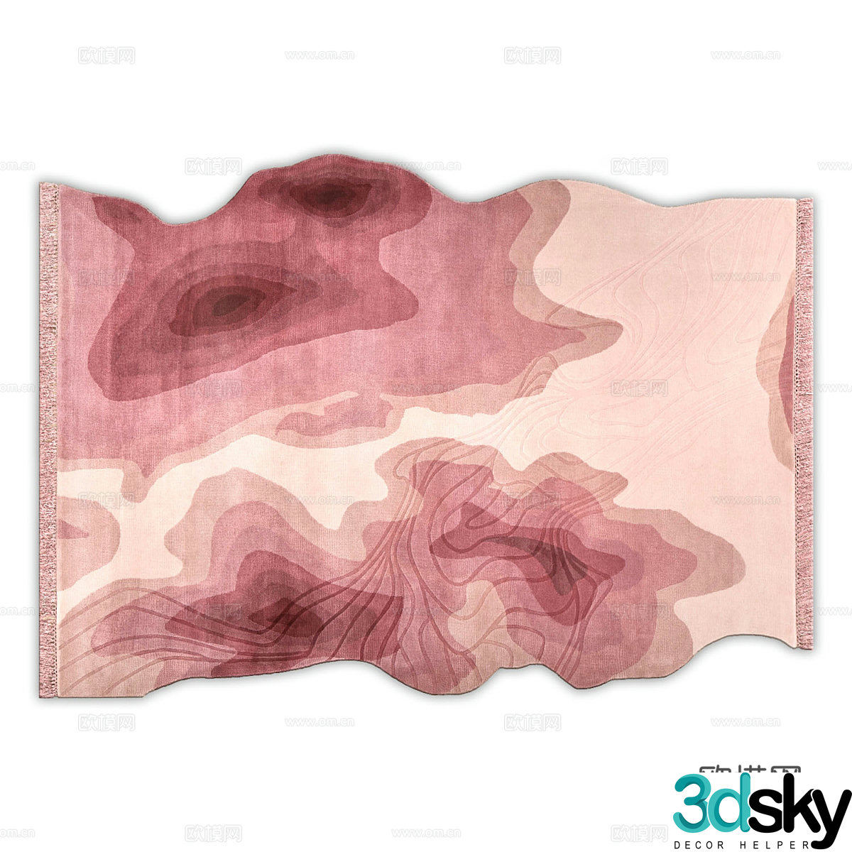 Modern minimalist carpet special shaped carpet living room carpet 3d model
