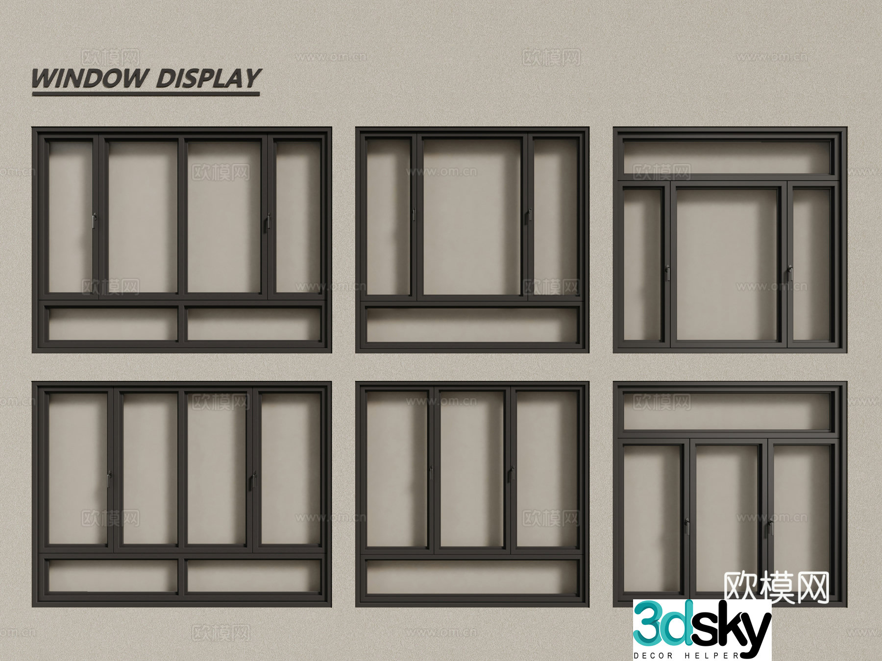 Modern windows aluminum alloy windows casement windows floor-to-ceiling windows 3d model