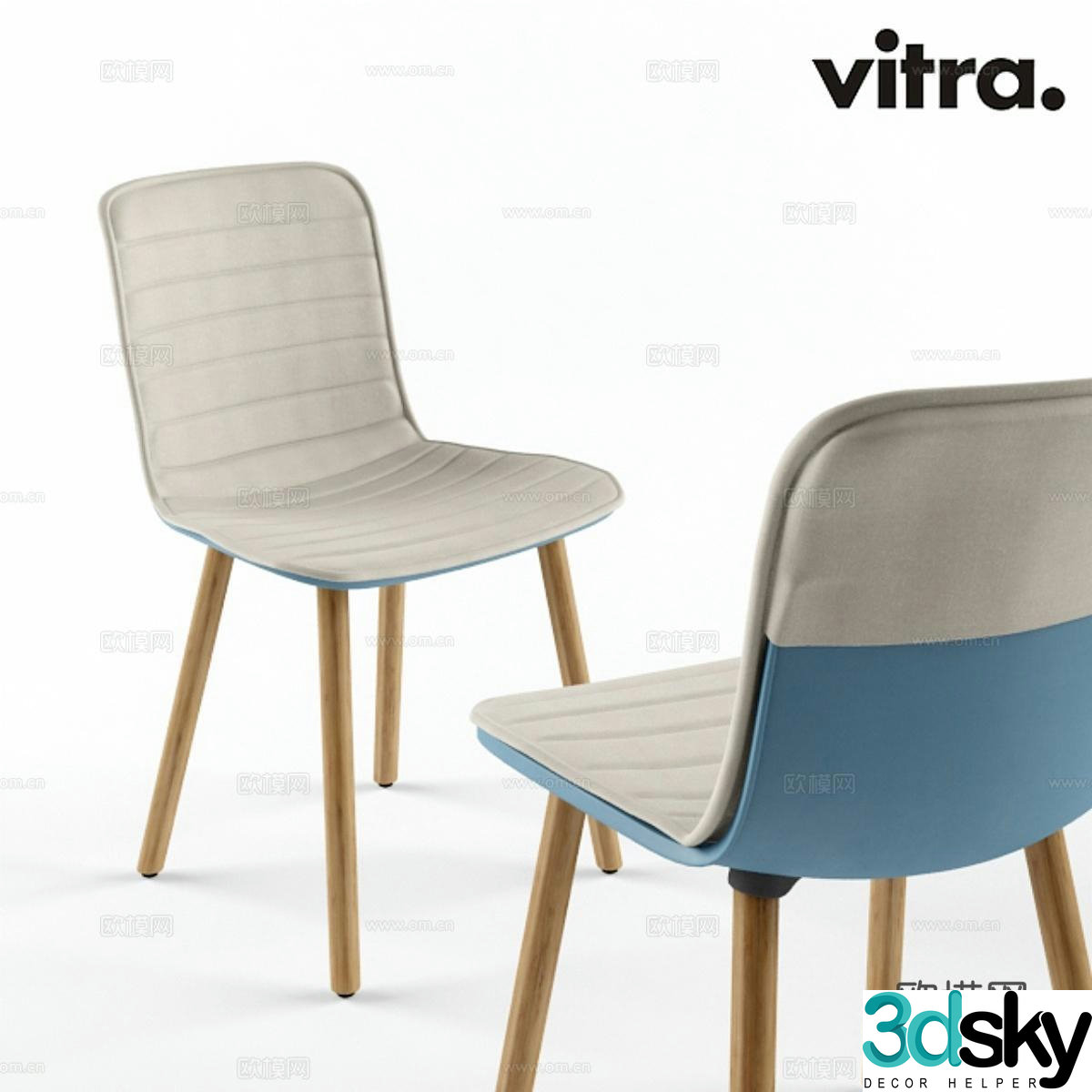 Vitra single chair dining chair 3d model