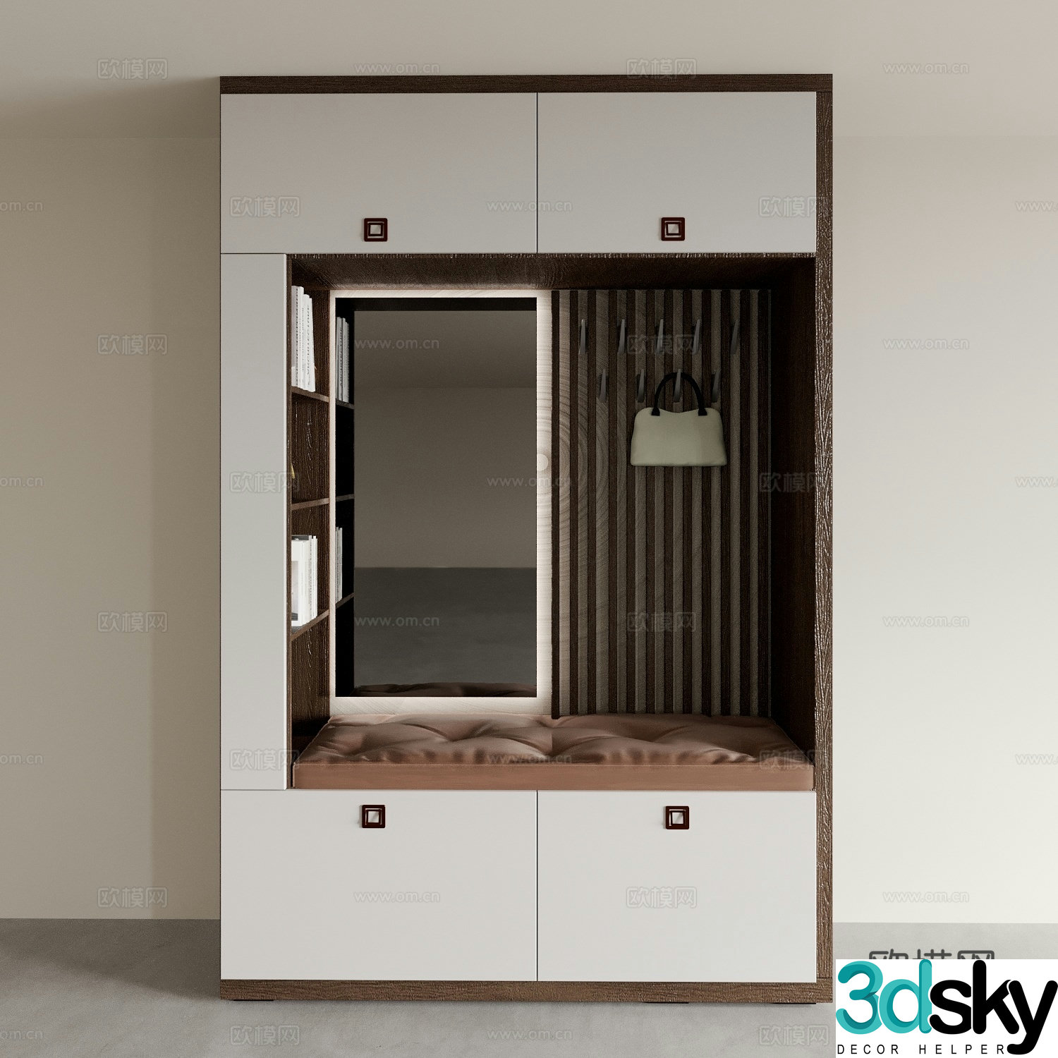 Modern entrance shoe cabinet 3D model
