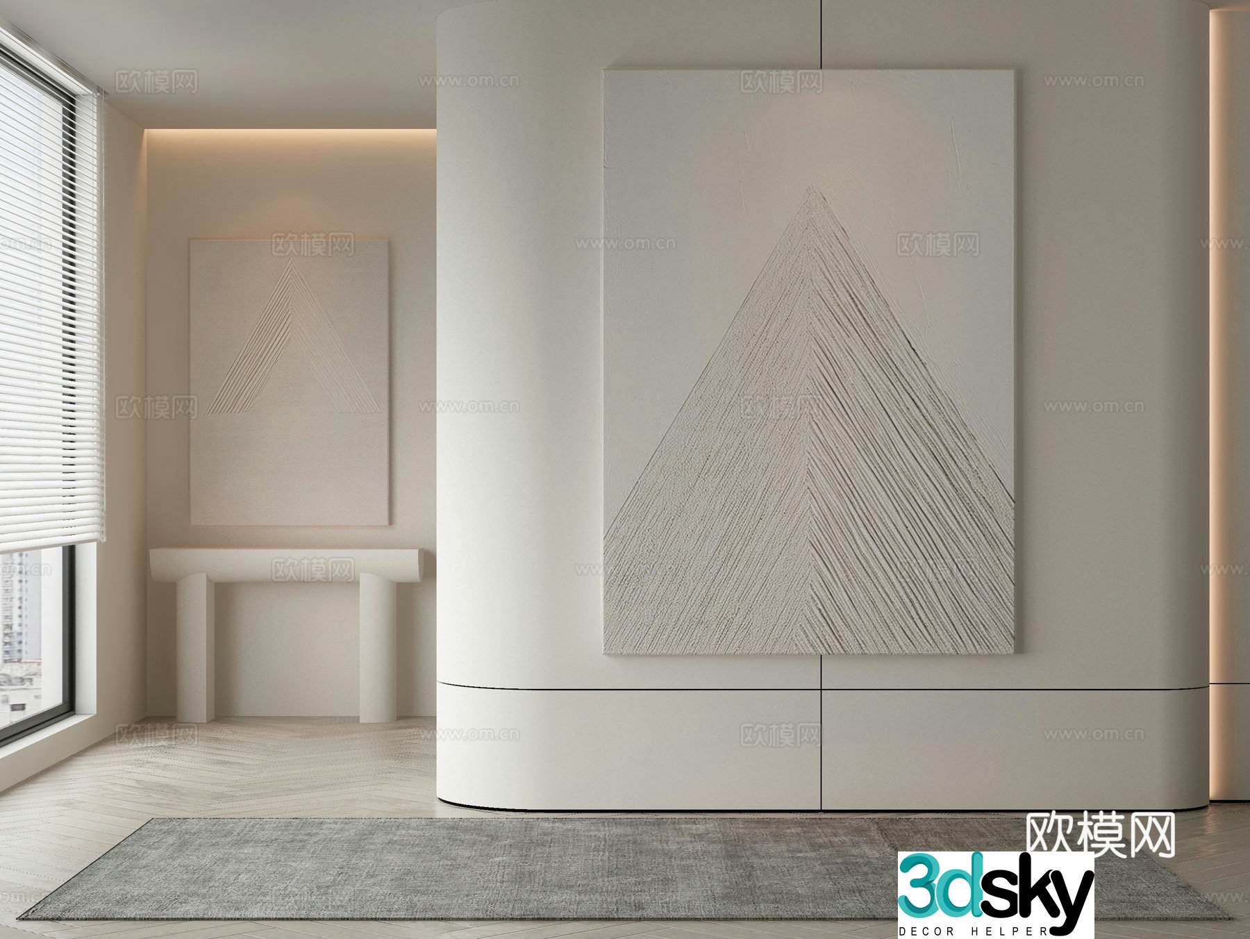 Modern texture painting decorative painting 3d model