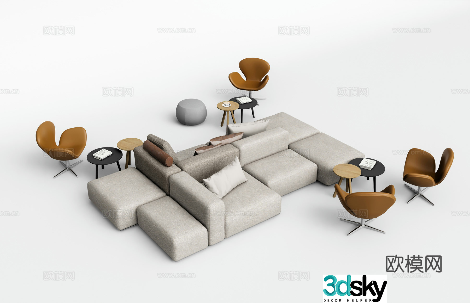 Modern modular sofa 3d model