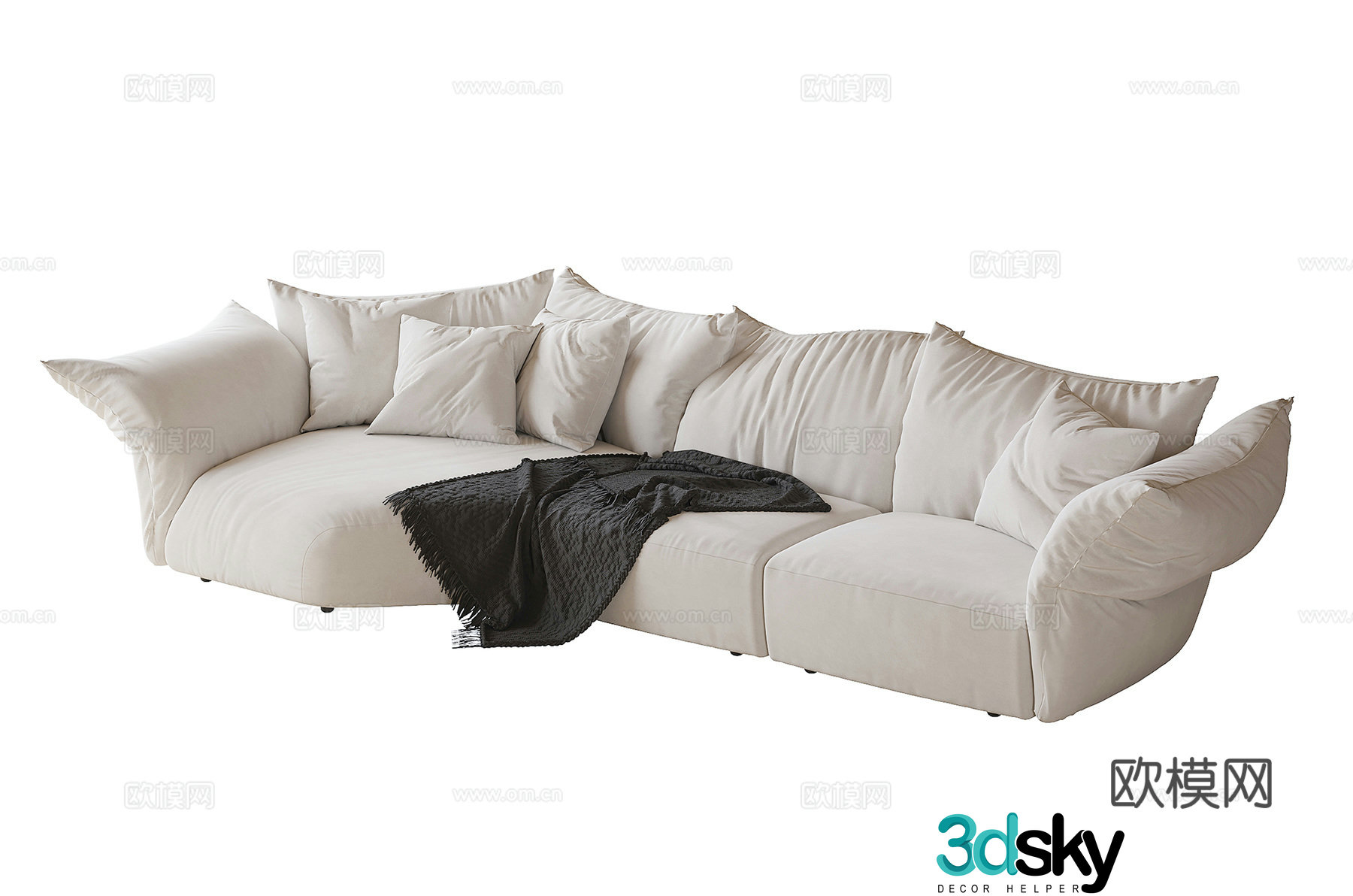Modern petal sofa multi-person sofa living room sofa 3d model