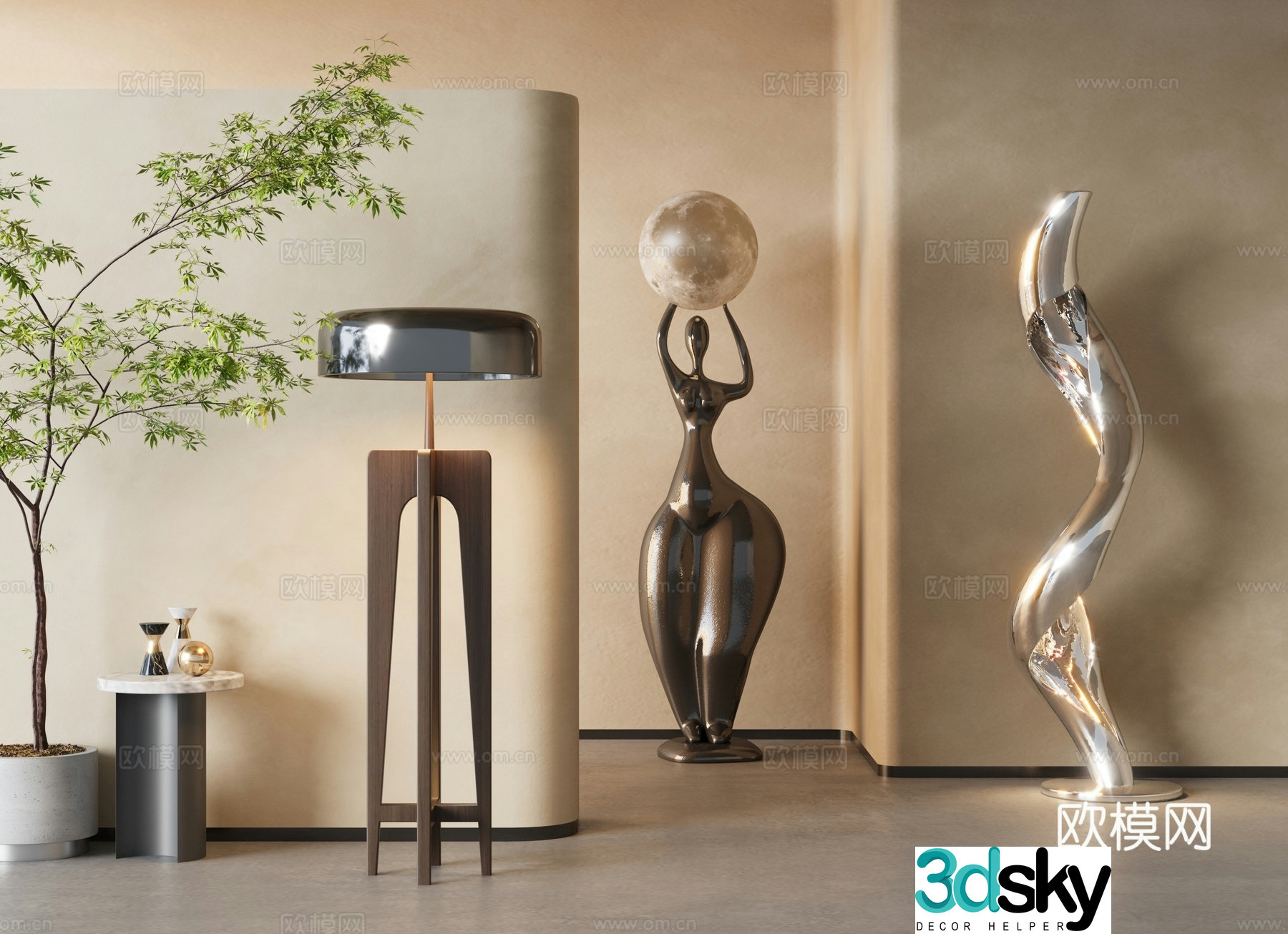Modern floor lamp artistic lamp 3d model