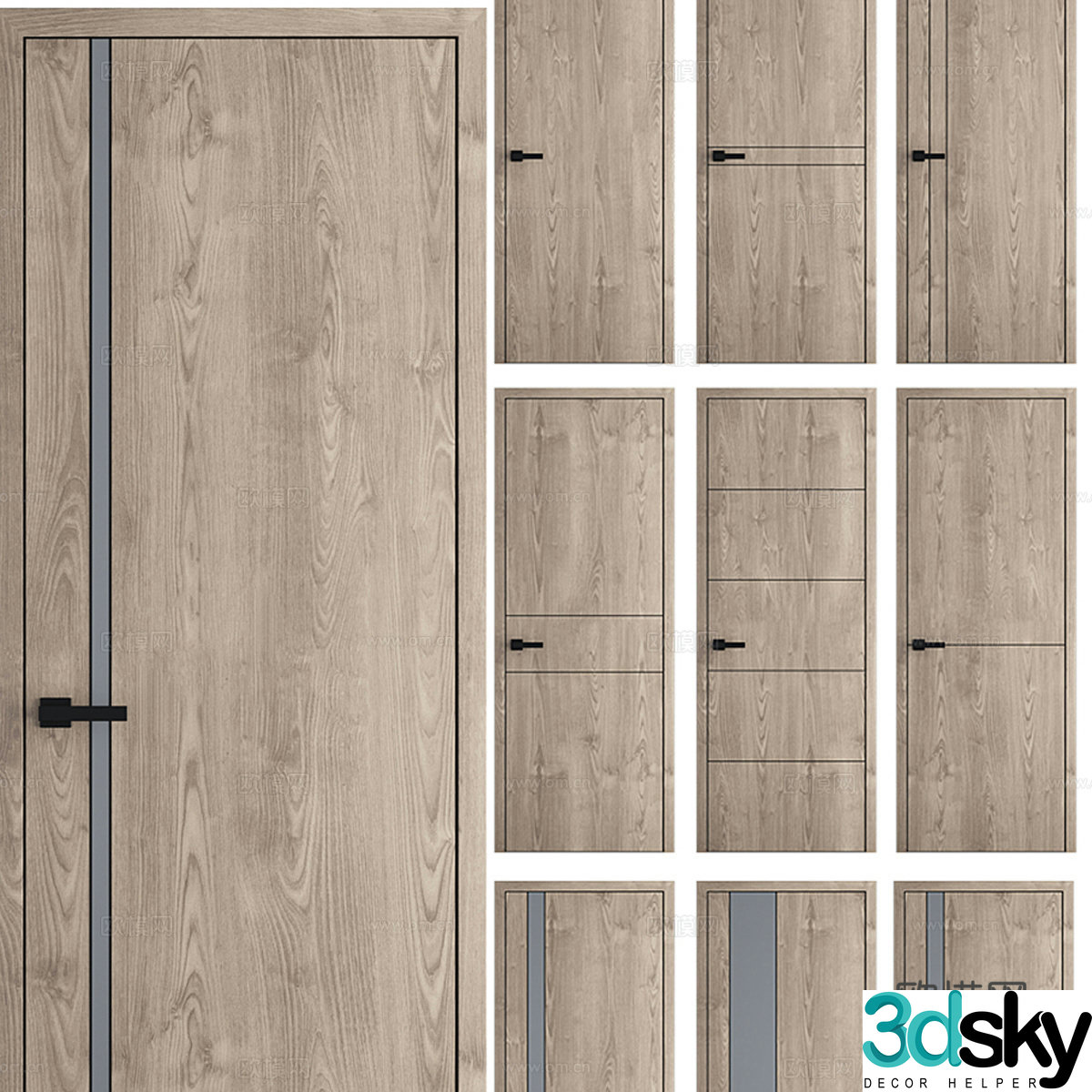 Modern door entrance door bedroom door 3d model