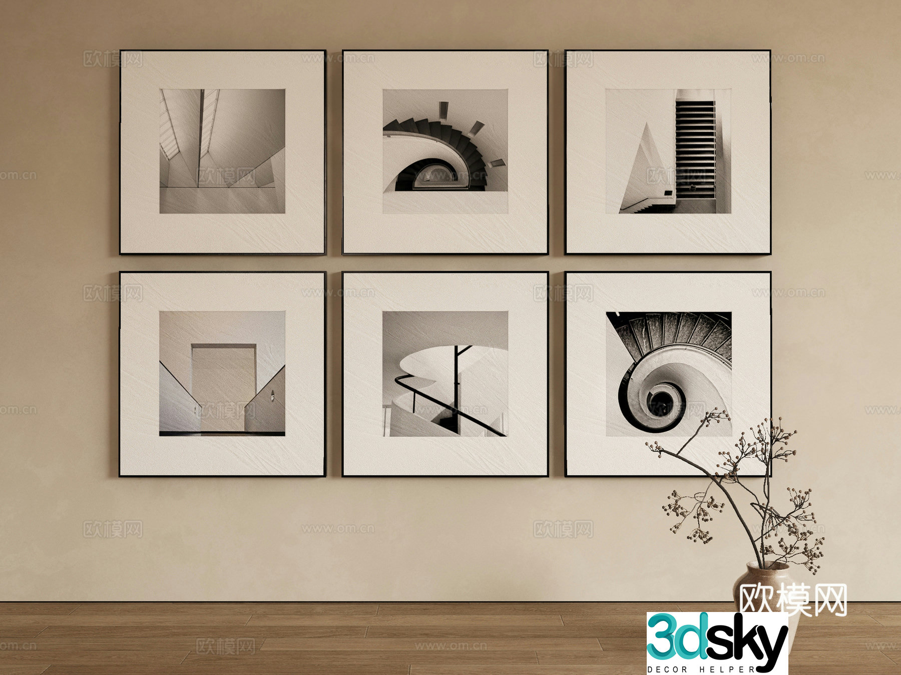 Modern architectural painting decorative painting 3d model