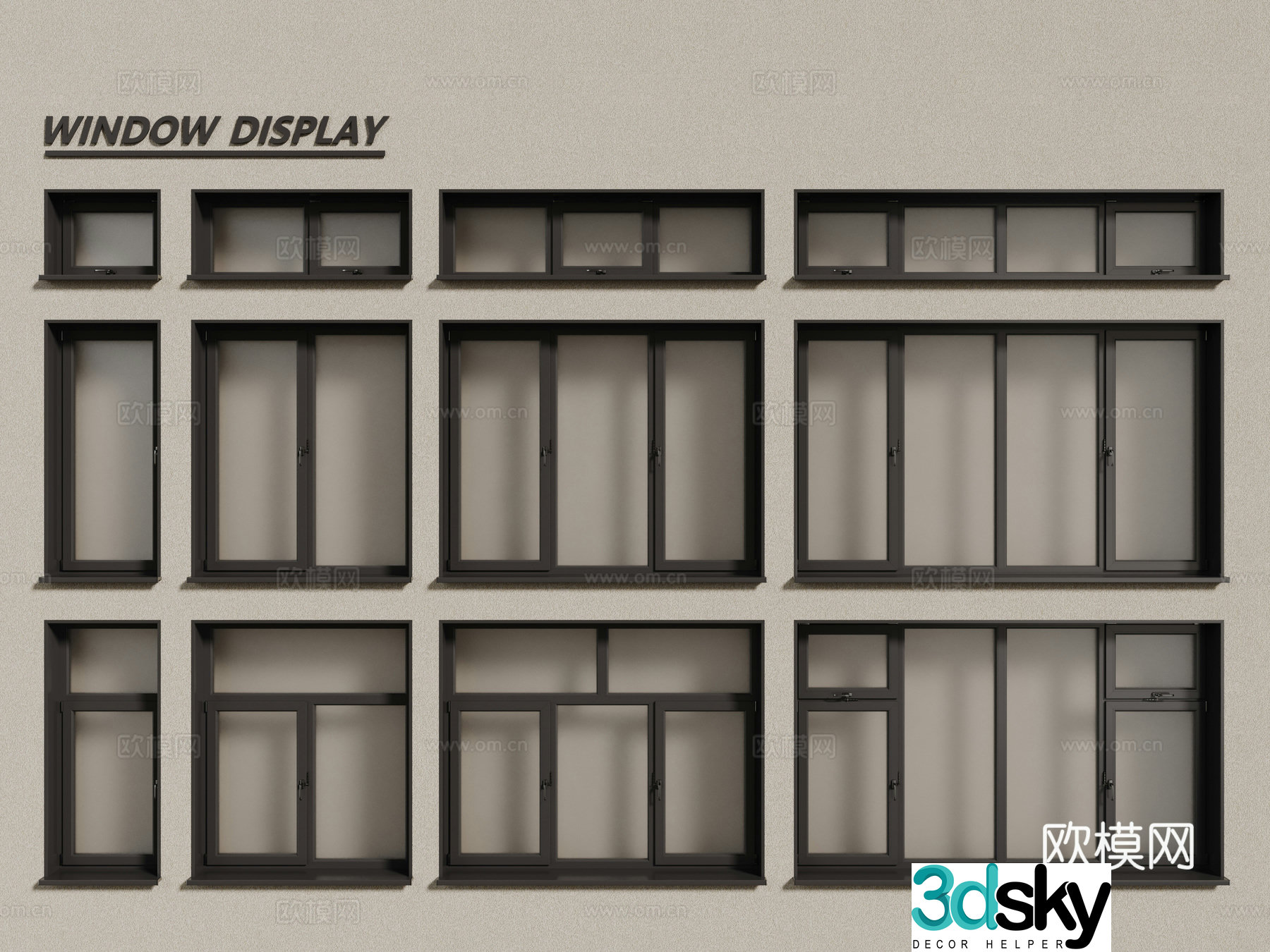 Modern windows aluminum alloy windows casement windows floor-to-ceiling windows 3d model