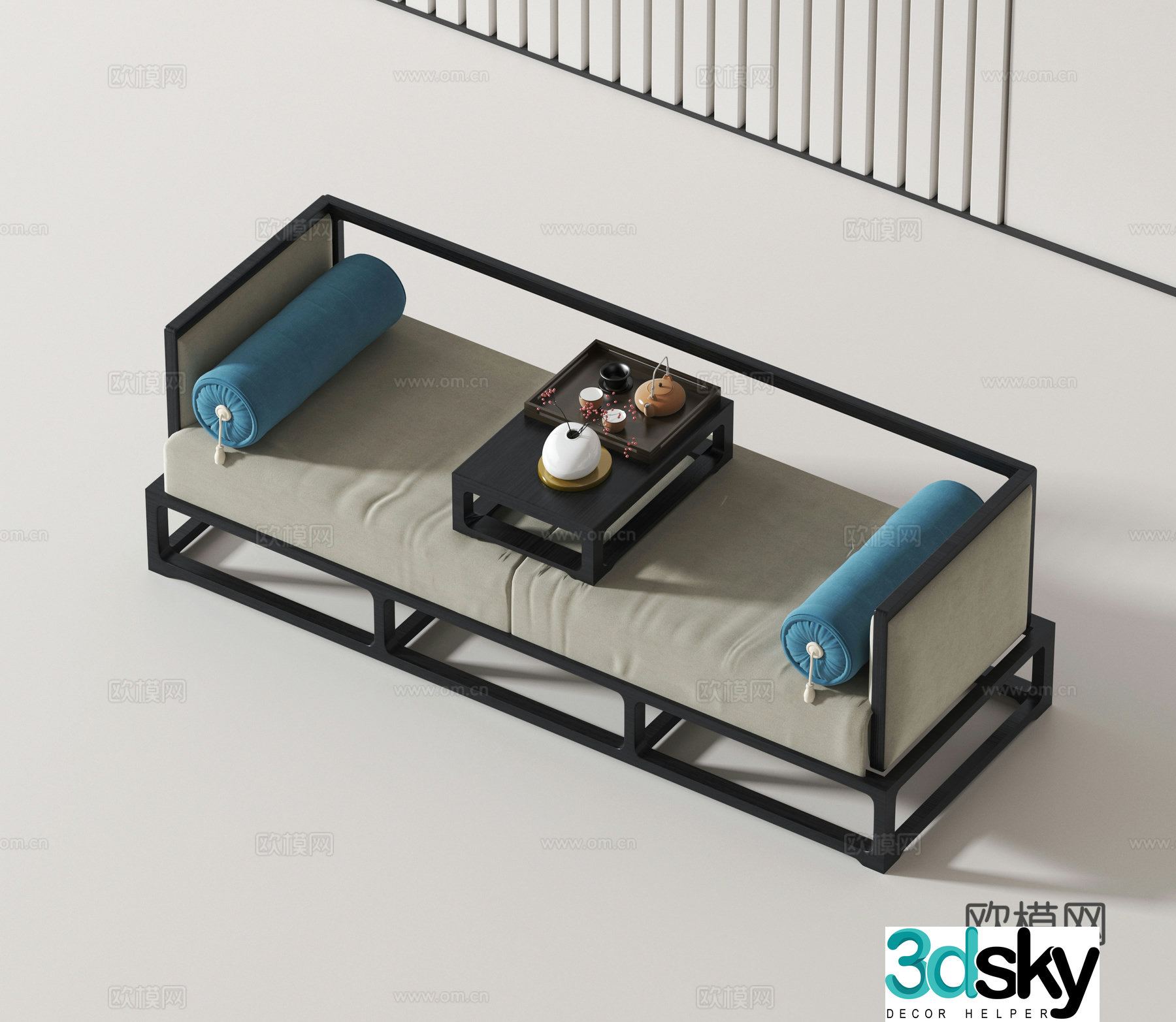 New Chinese style Arhat bed 3D model