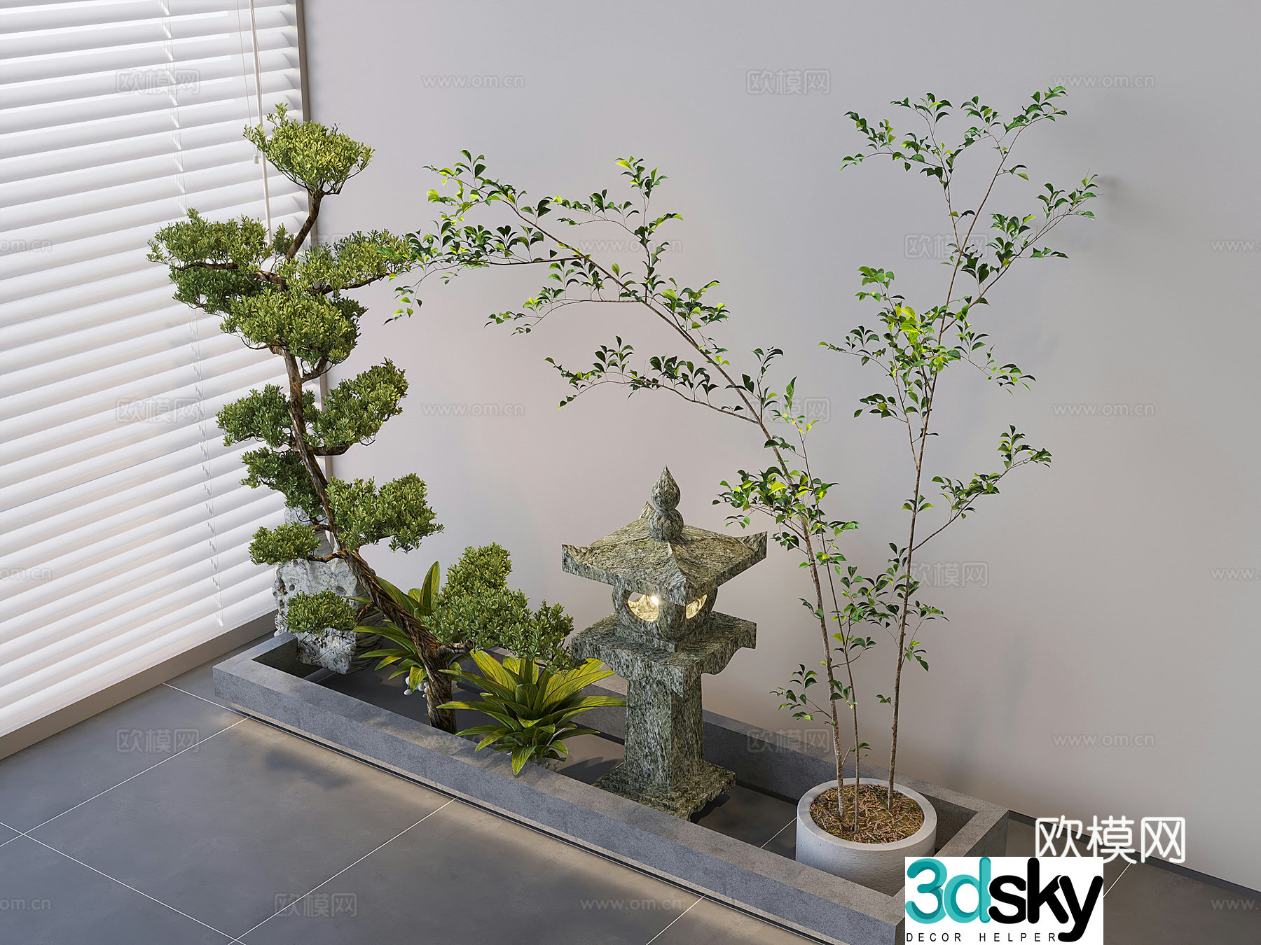 Green plant landscaping landscape sketch 3d model