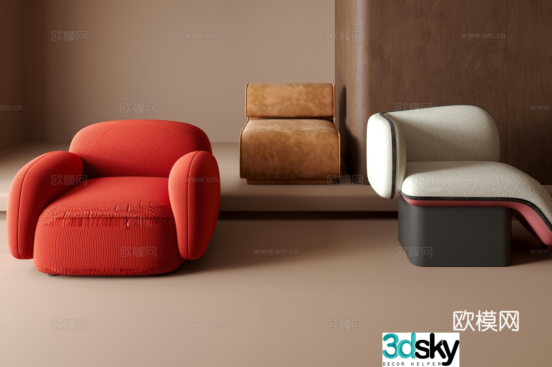 Single sofa 3d model