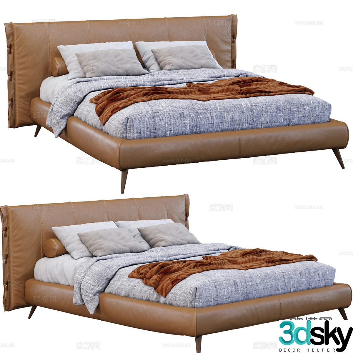 Double bed 3d model