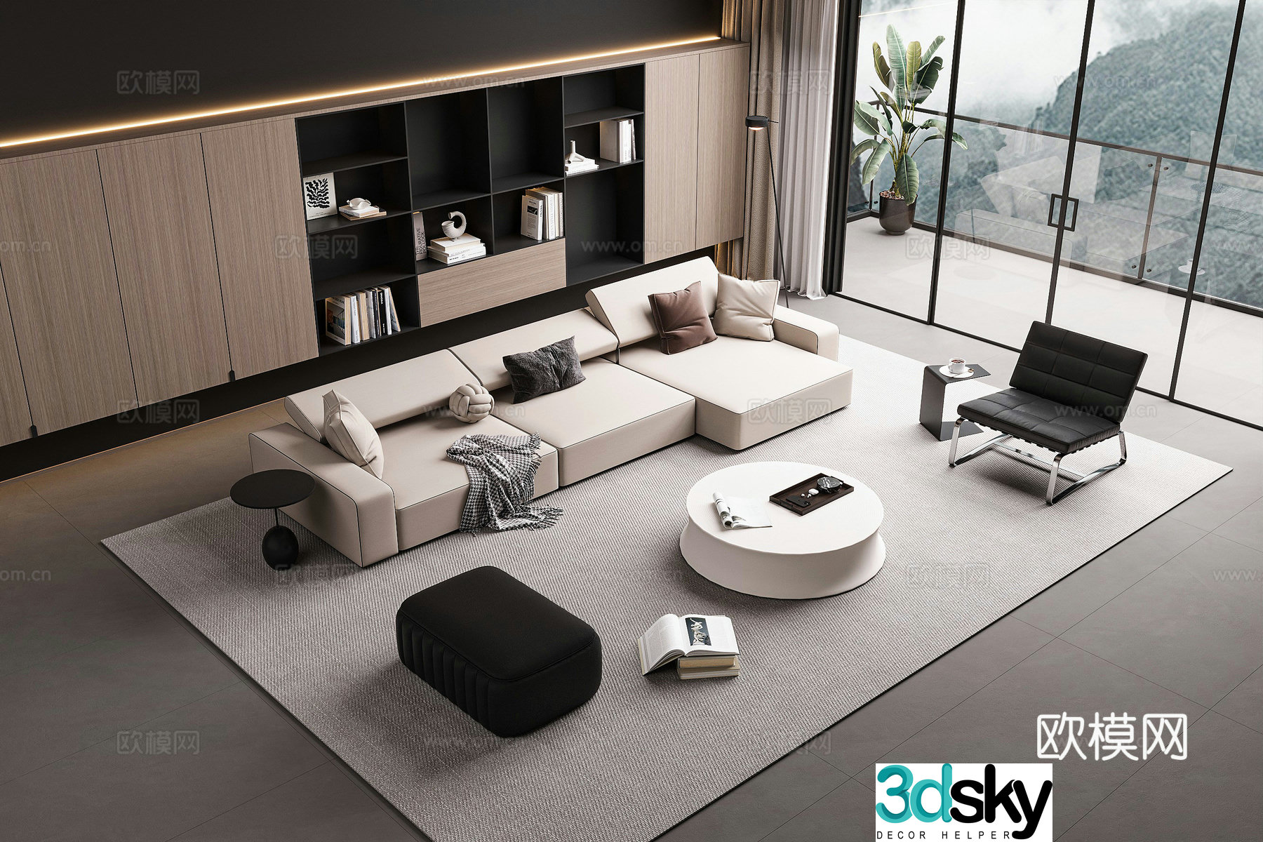 Modern sectional sofa 3d model