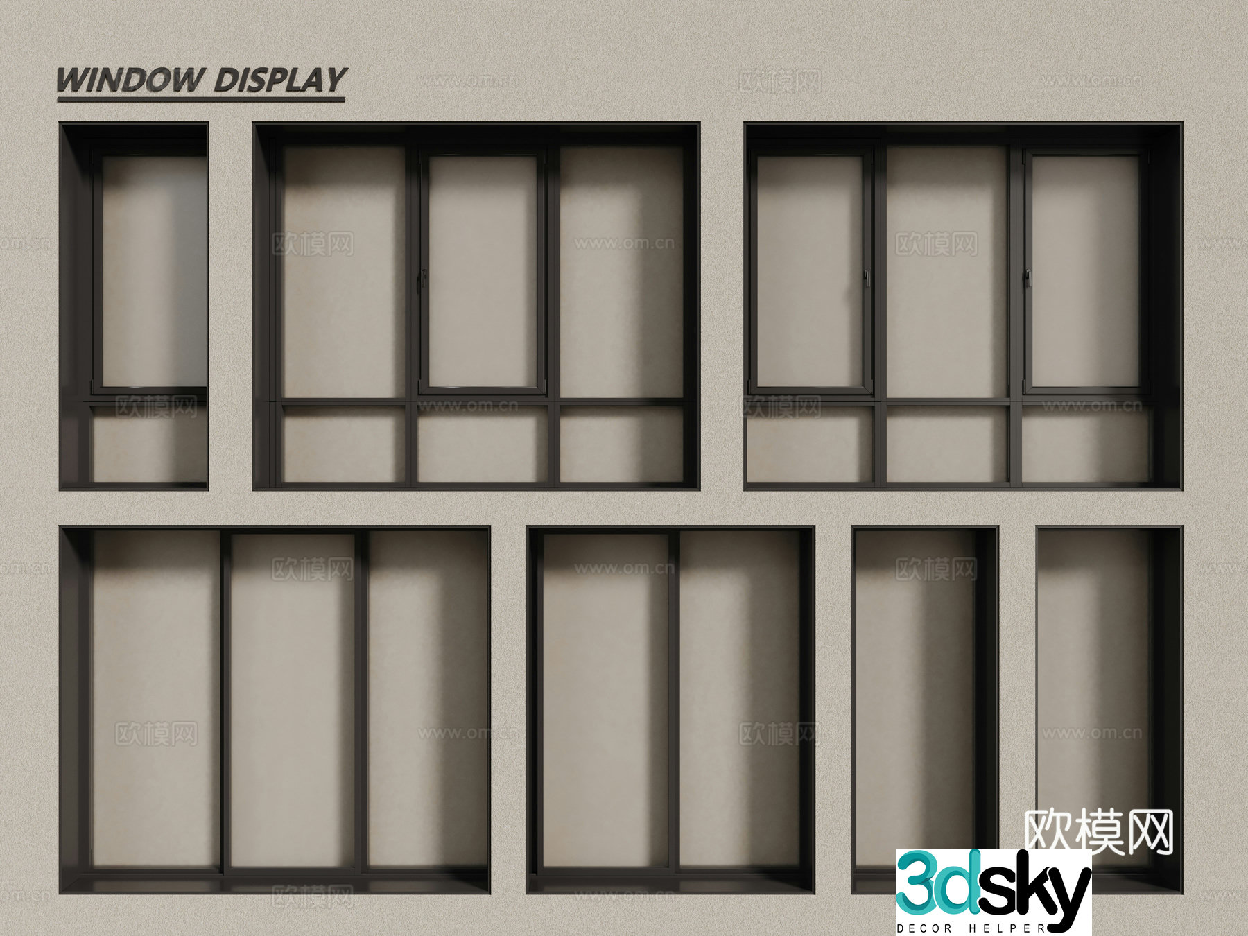 Modern windows aluminum alloy windows casement windows floor-to-ceiling windows 3d model