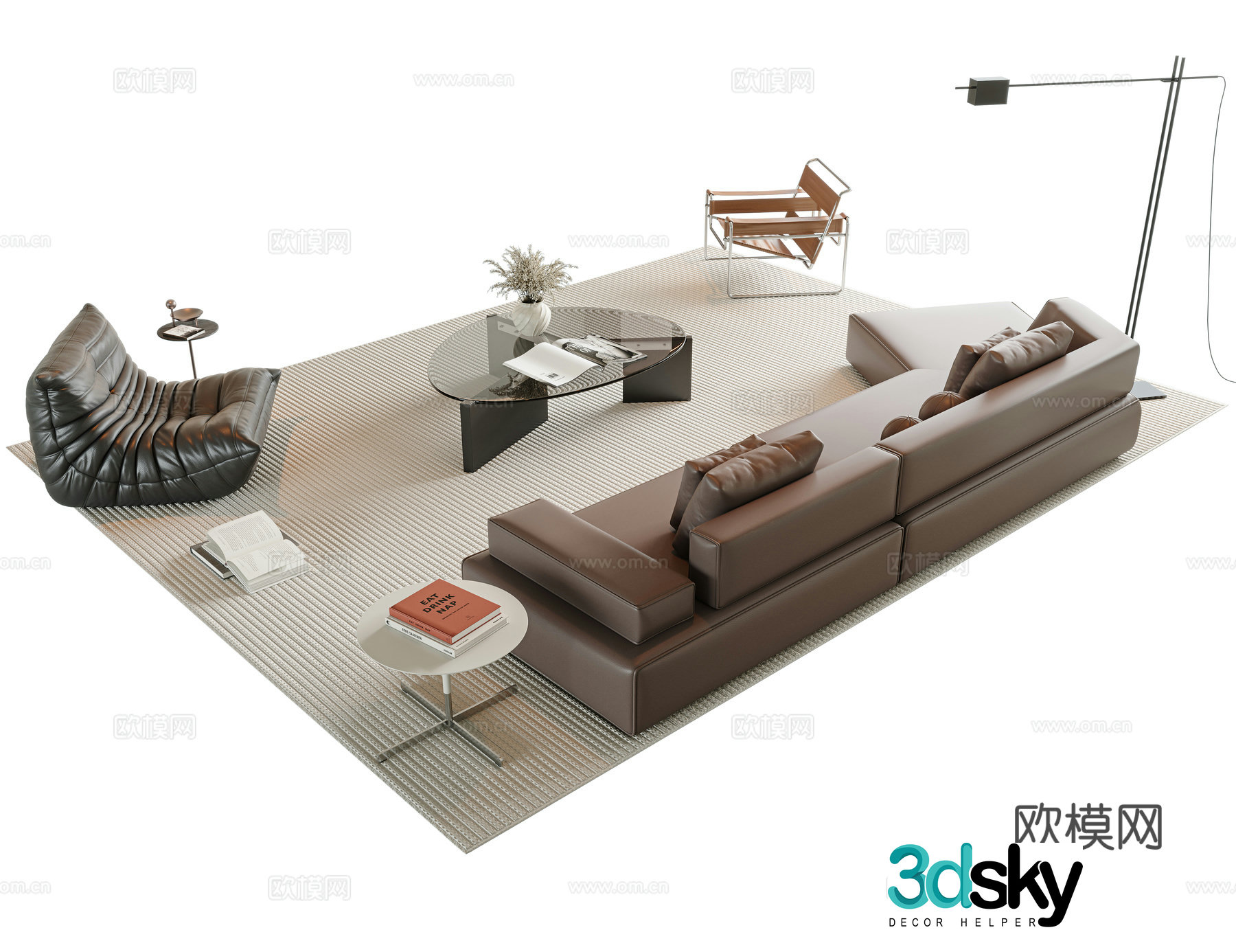 Italian sectional sofa 3d model