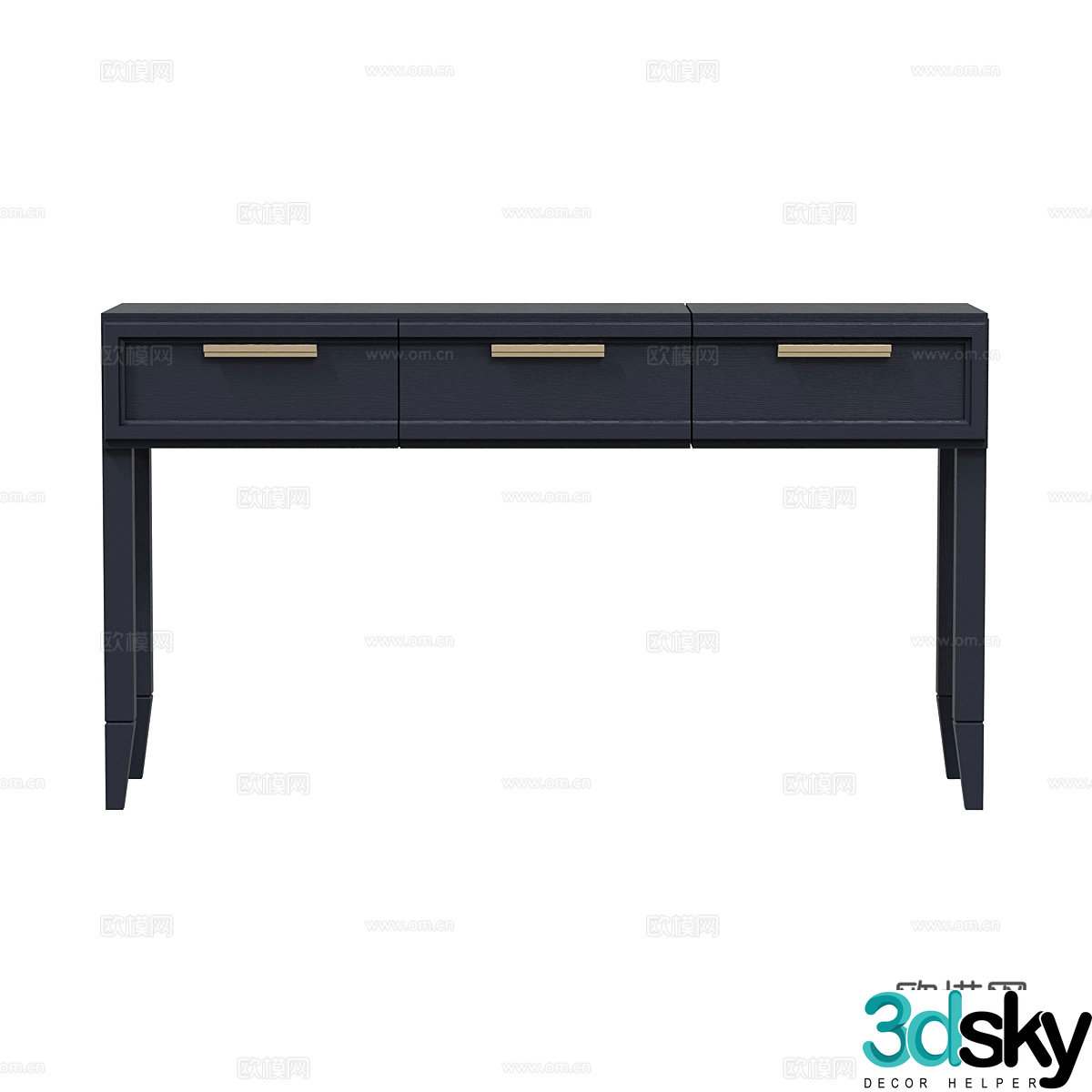 Simple European desk 3d model