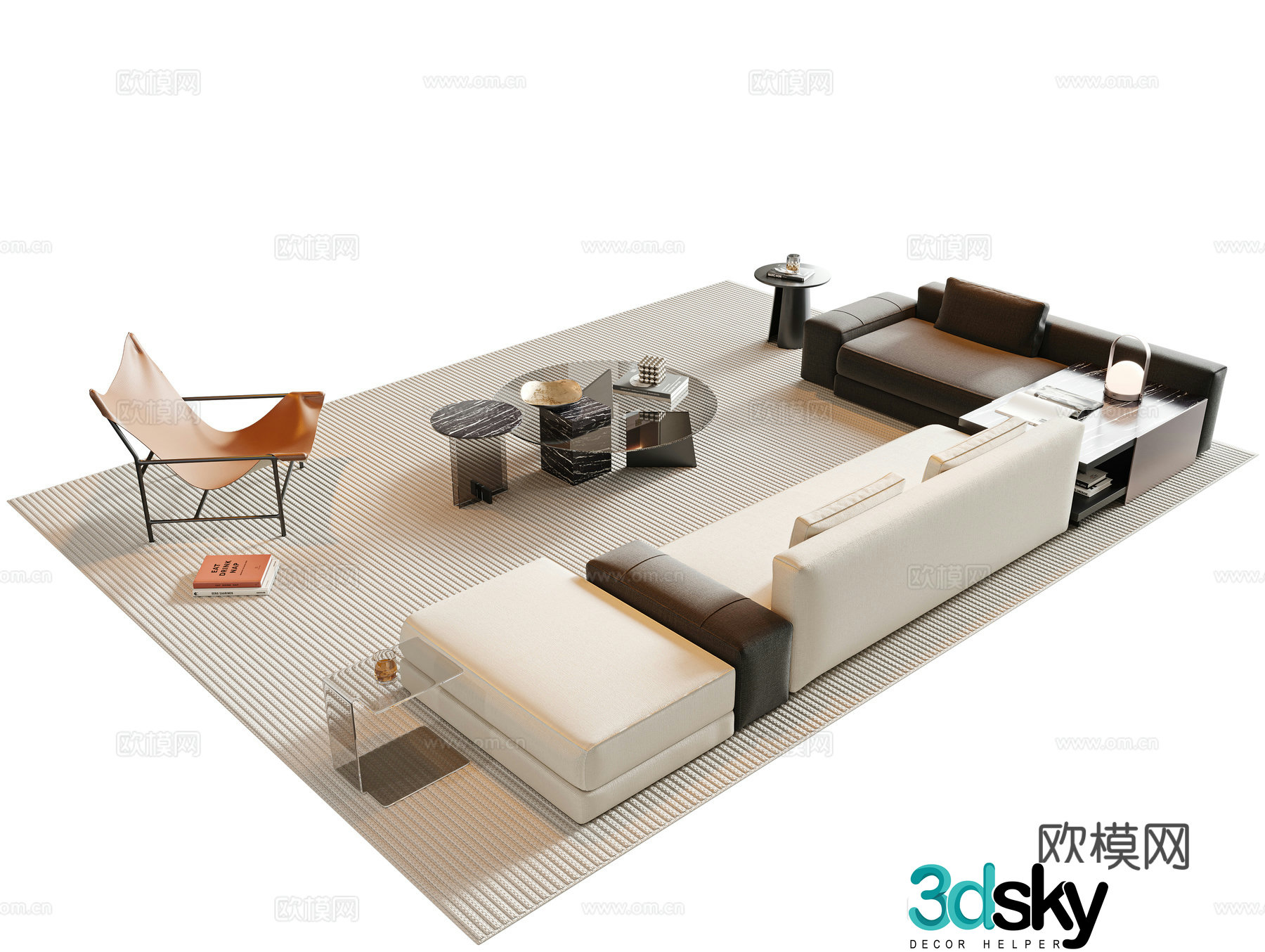 Modern sectional sofa 3d model