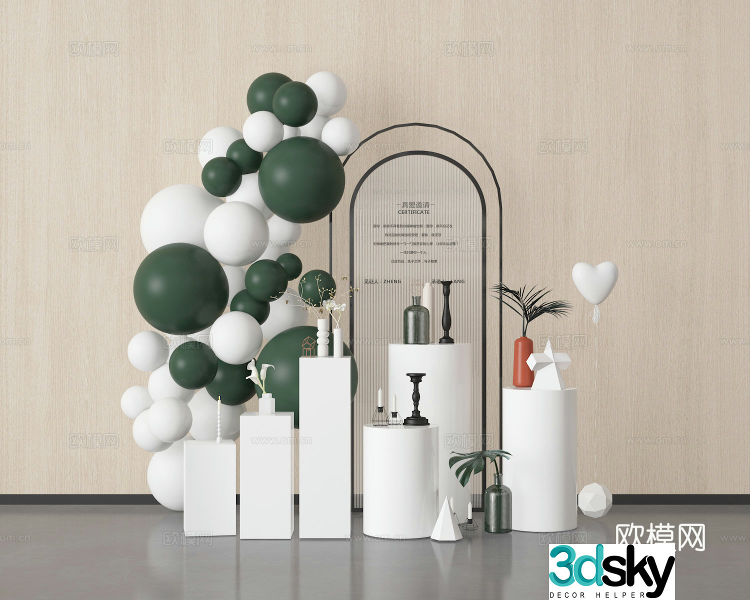 Meichen Sketch Balloon Meichen Check-in 3D Model