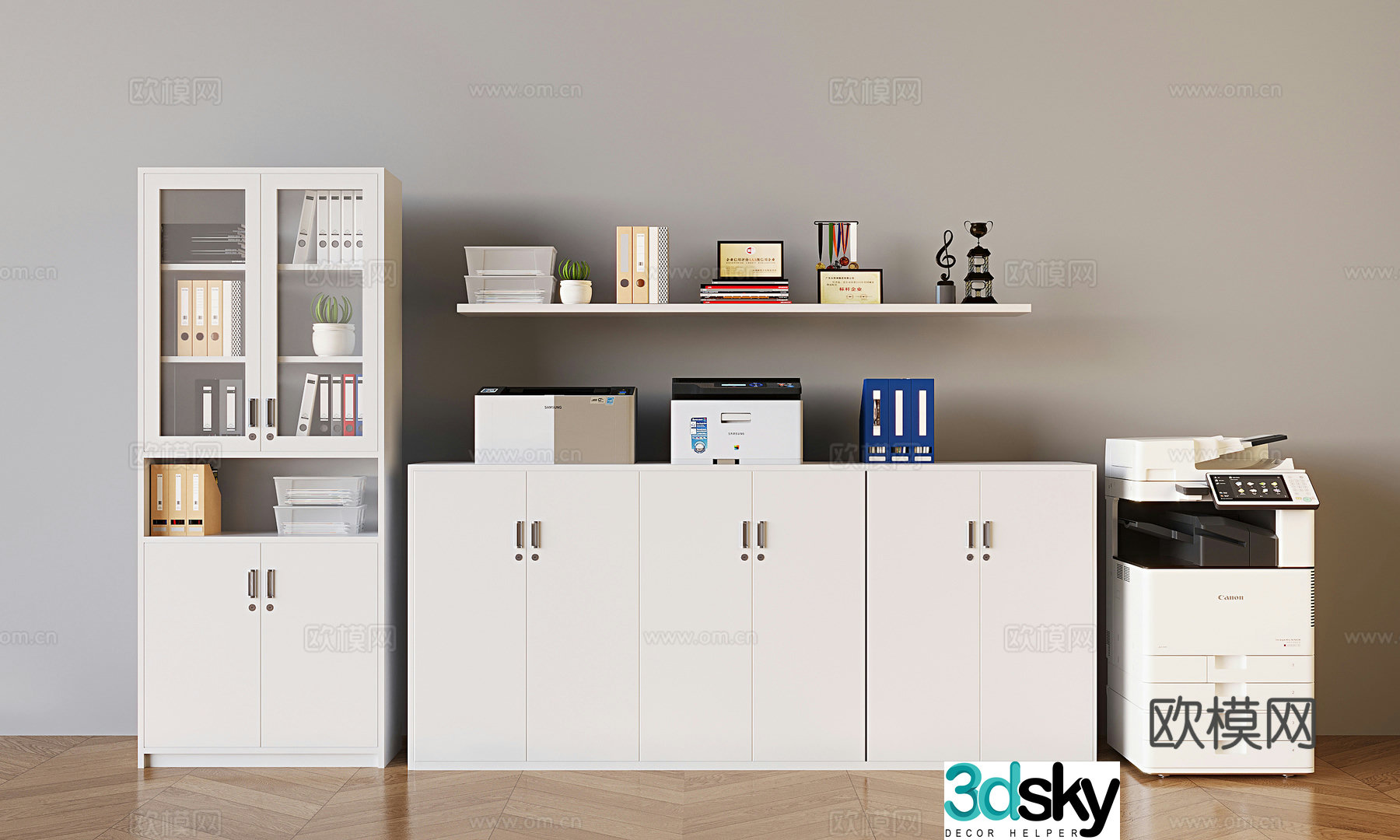 Iron file cabinet file cabinet printer copier 3d model