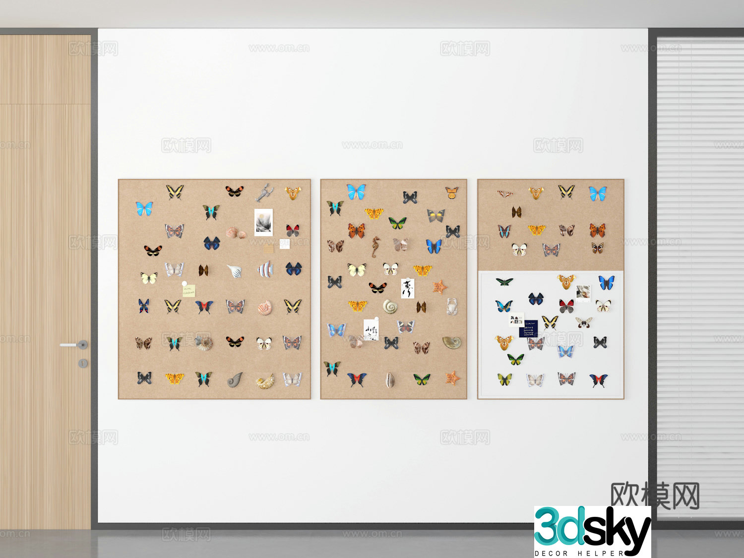 Butterfly hanging ornament specimen wall 3D model