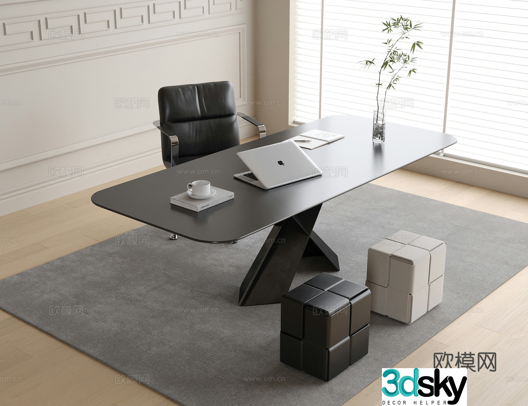 Modern desk chair 3d model
