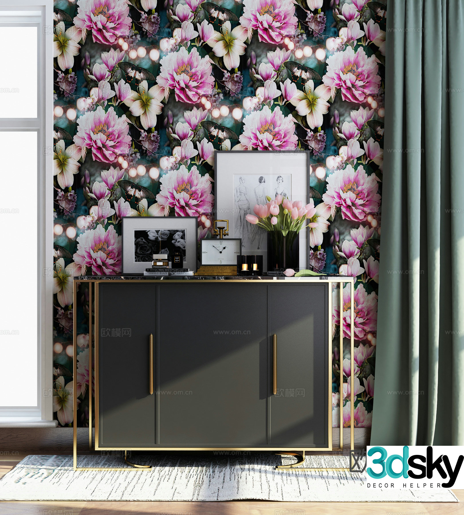 Modern entryway cabinet 3d model