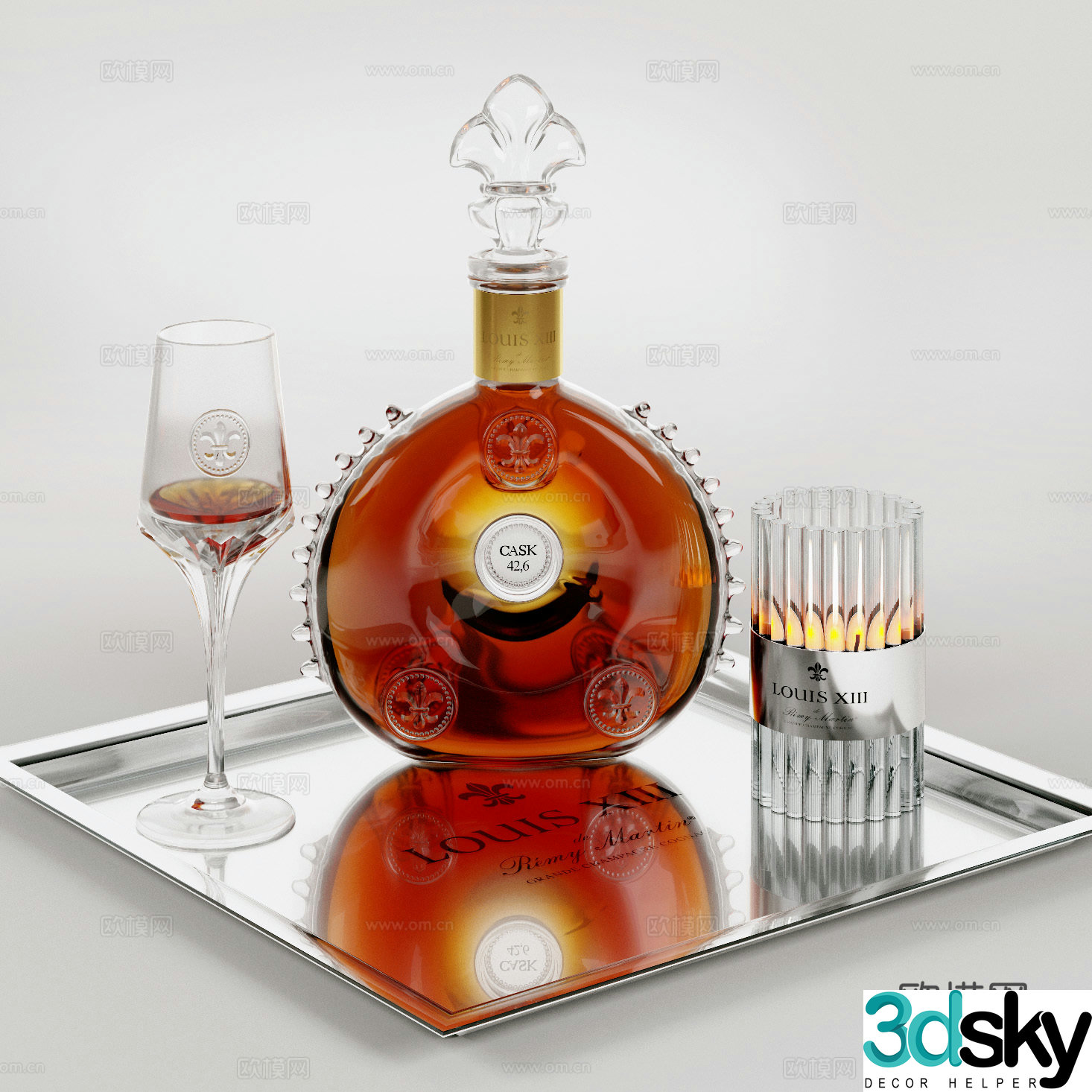 Red wine tray wine wine utensils wine utensils 3d model