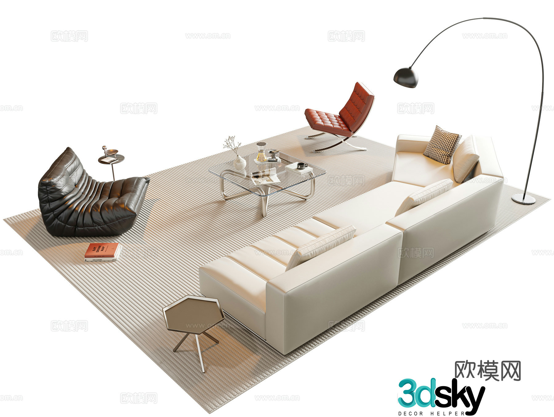 Modern sectional sofa 3d model