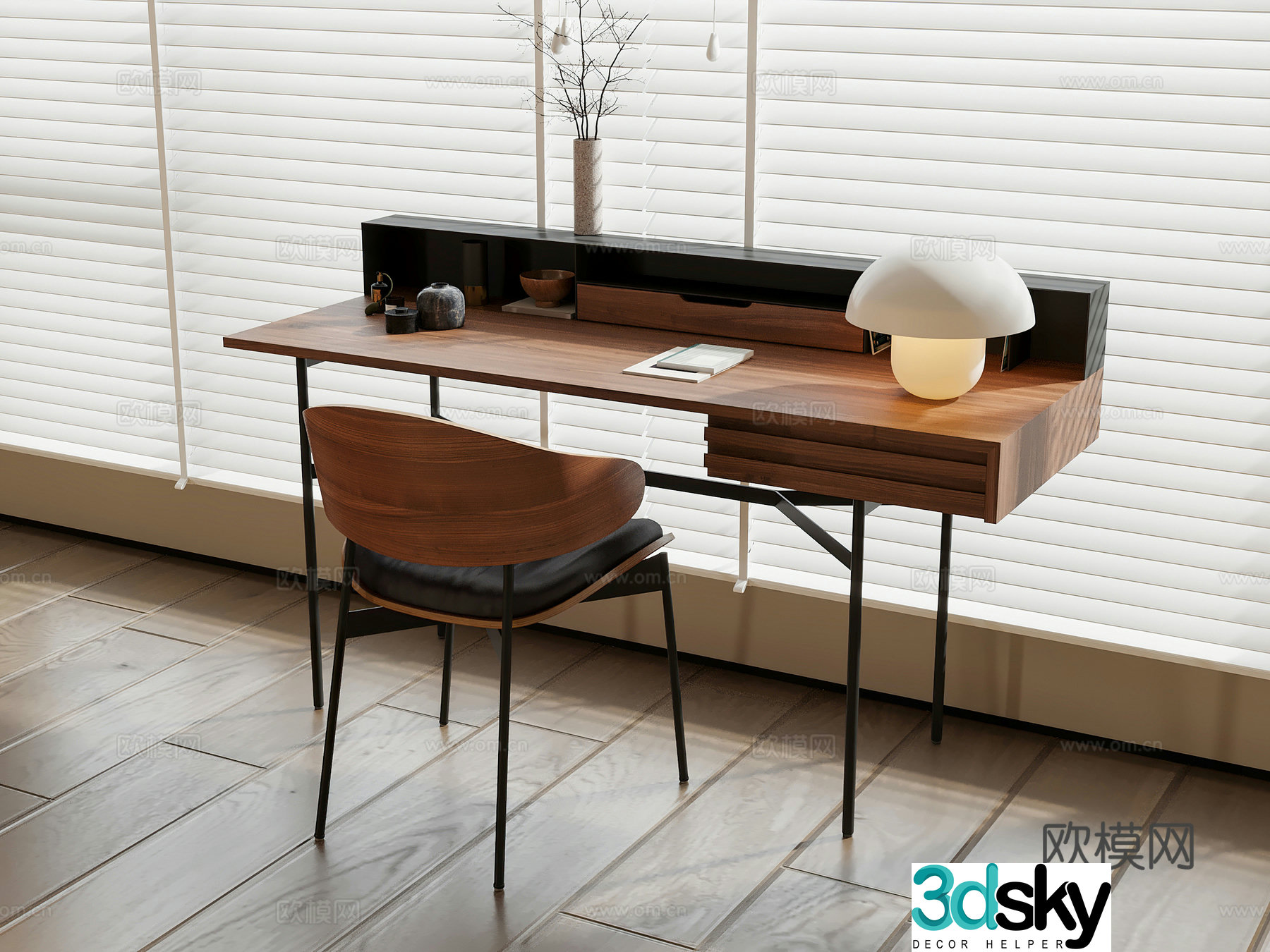 Medieval style desk 3d model