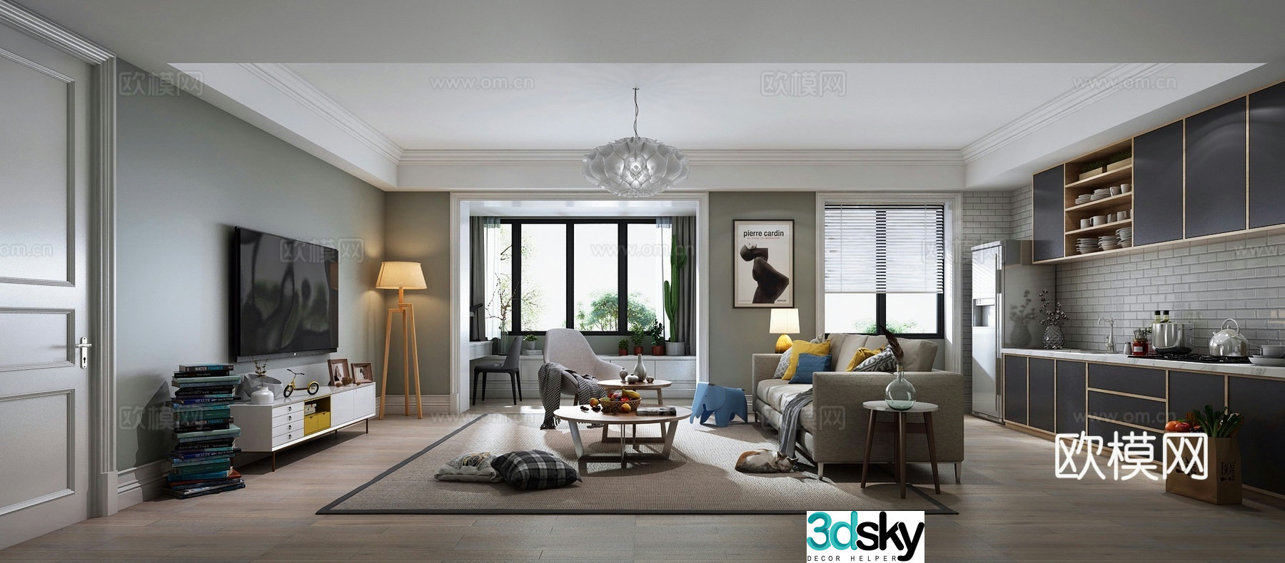 Nordic living room 3d model