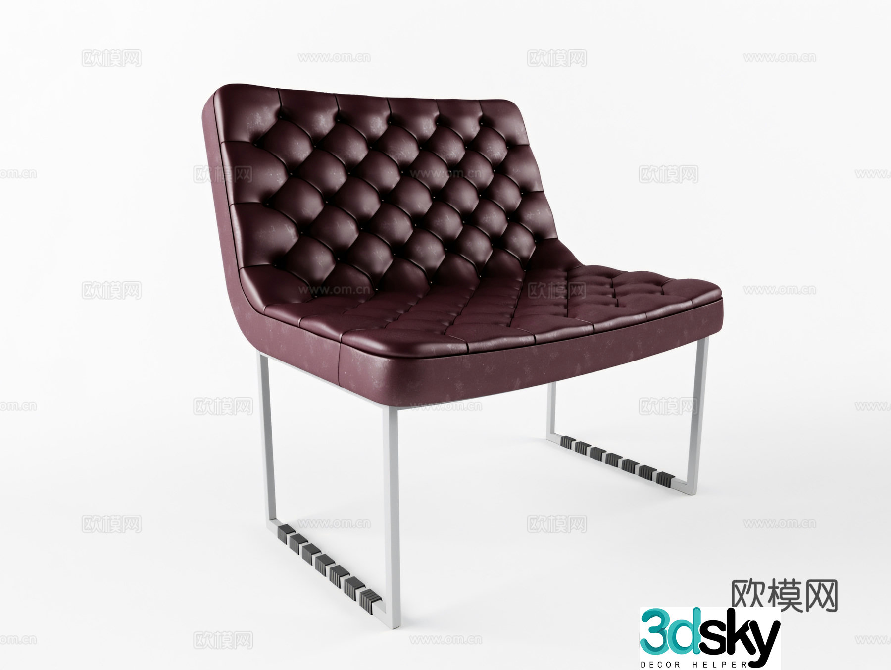Simple European chair leisure chair 3d model