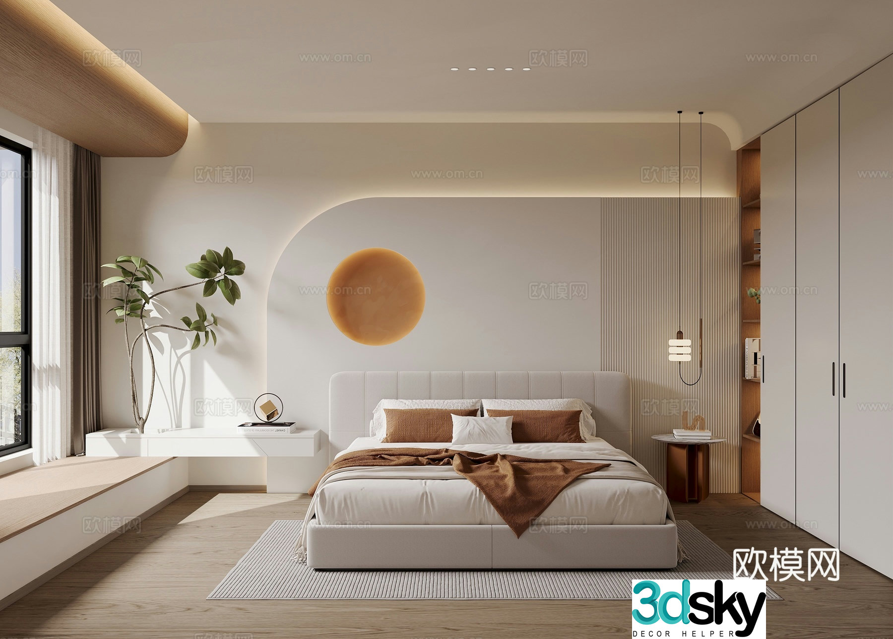 Cream style bedroom master bedroom 3d model