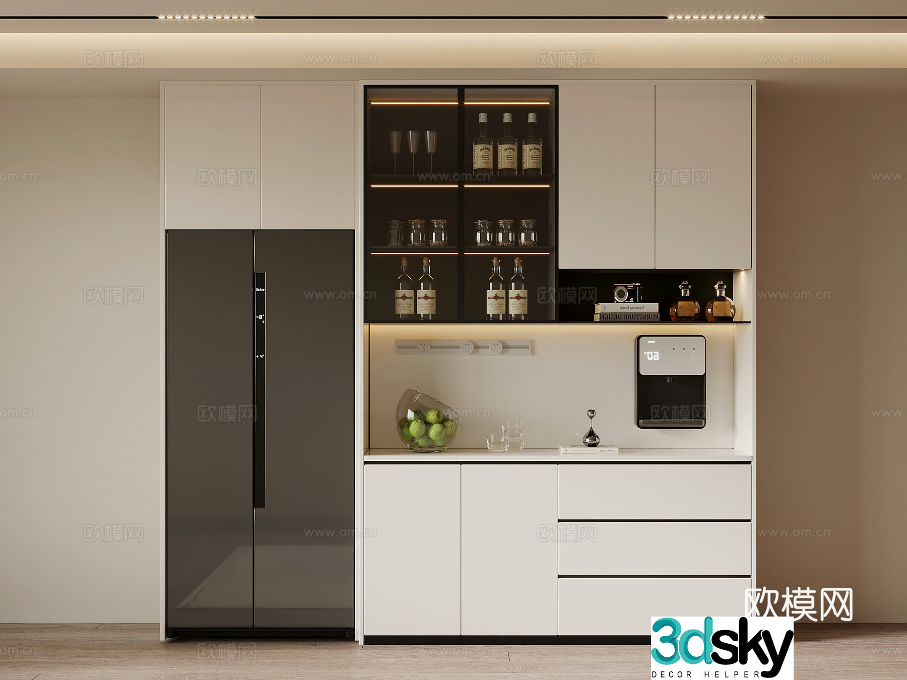 Modern wine cabinet sideboard 3d model