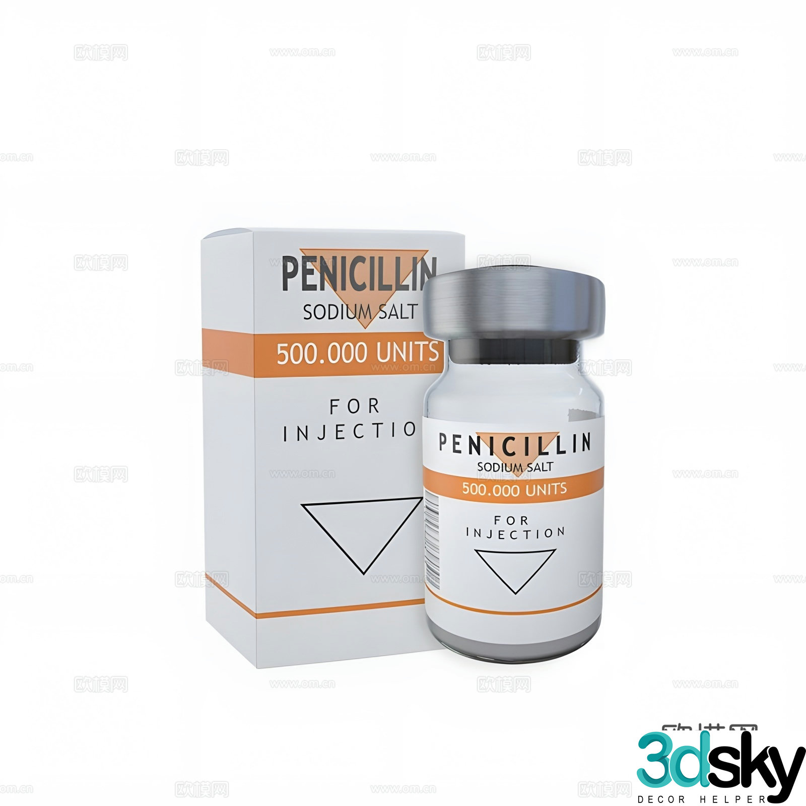 Injection bottle medicine 3d model