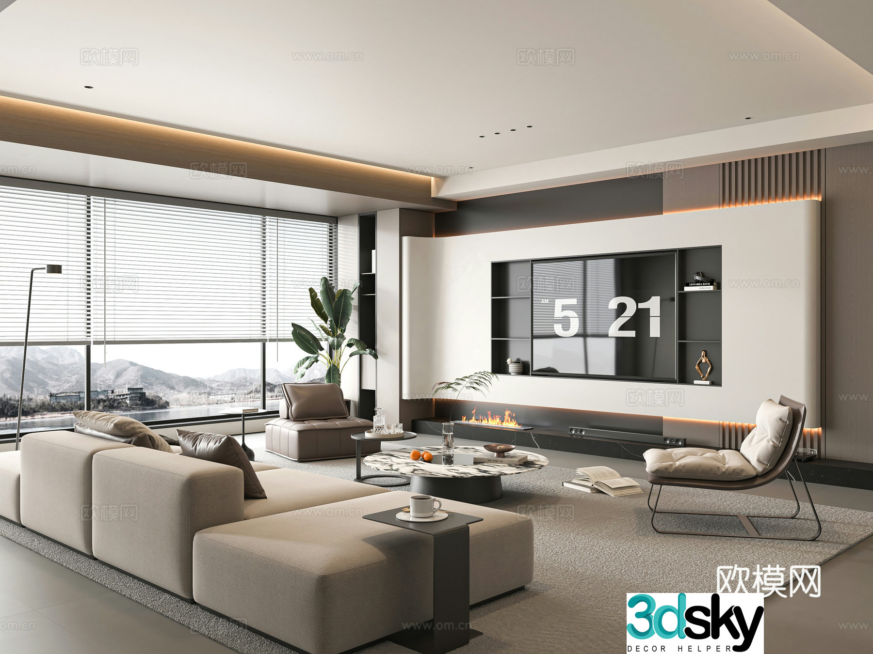 Modern living room 3d model