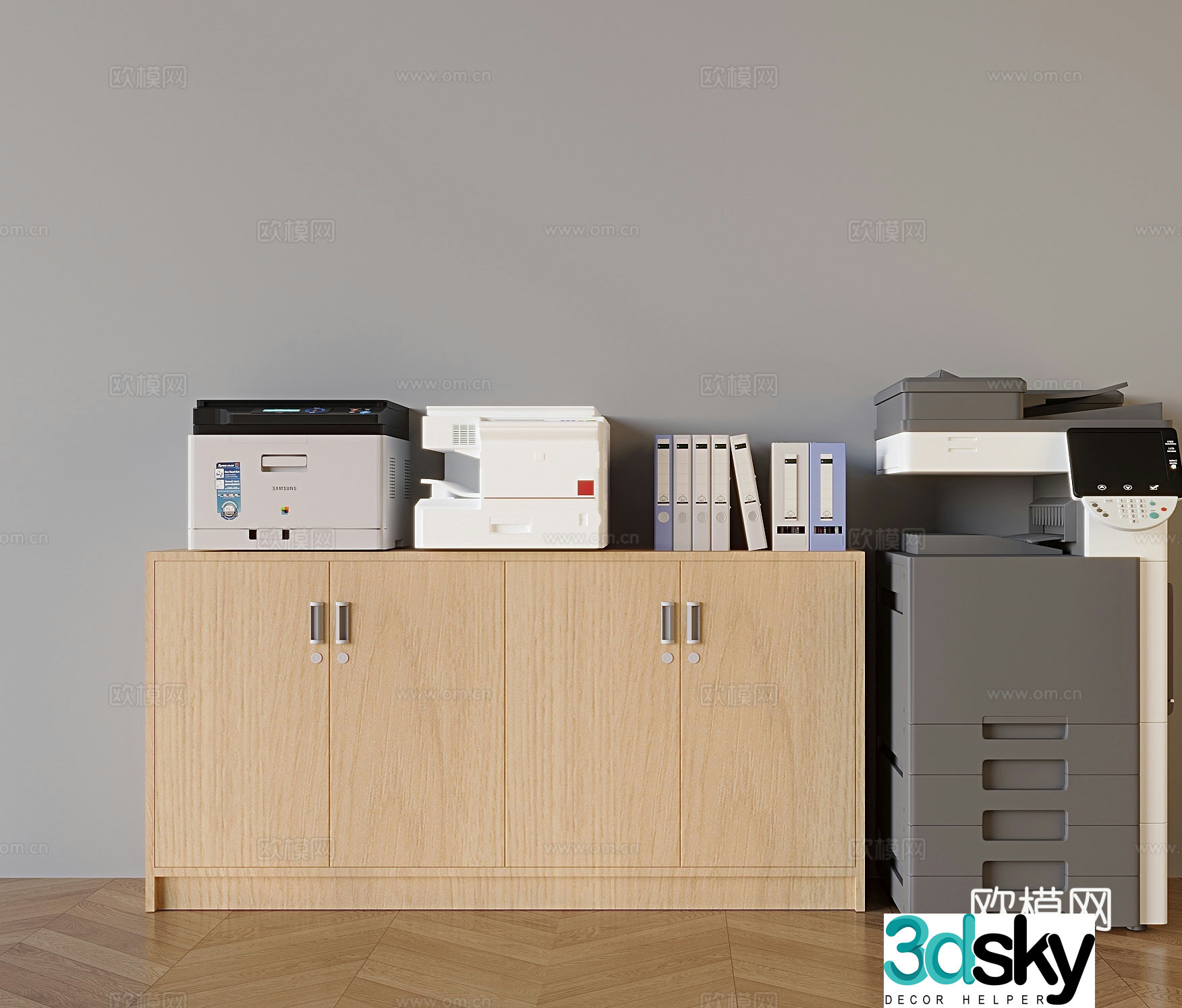 File cabinet filing cabinet printer copier 3d model