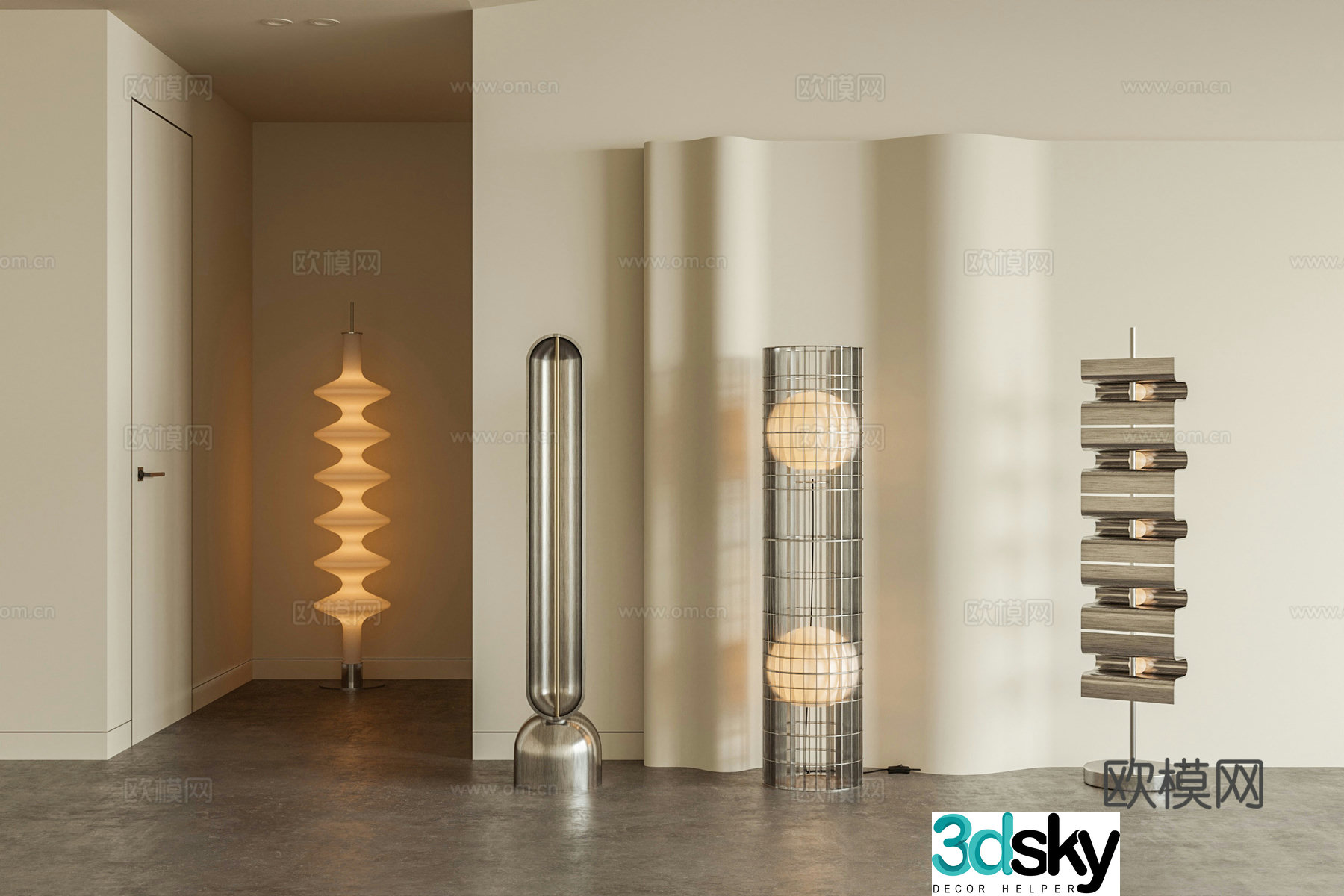 Modern floor lamp artistic lamp 3d model