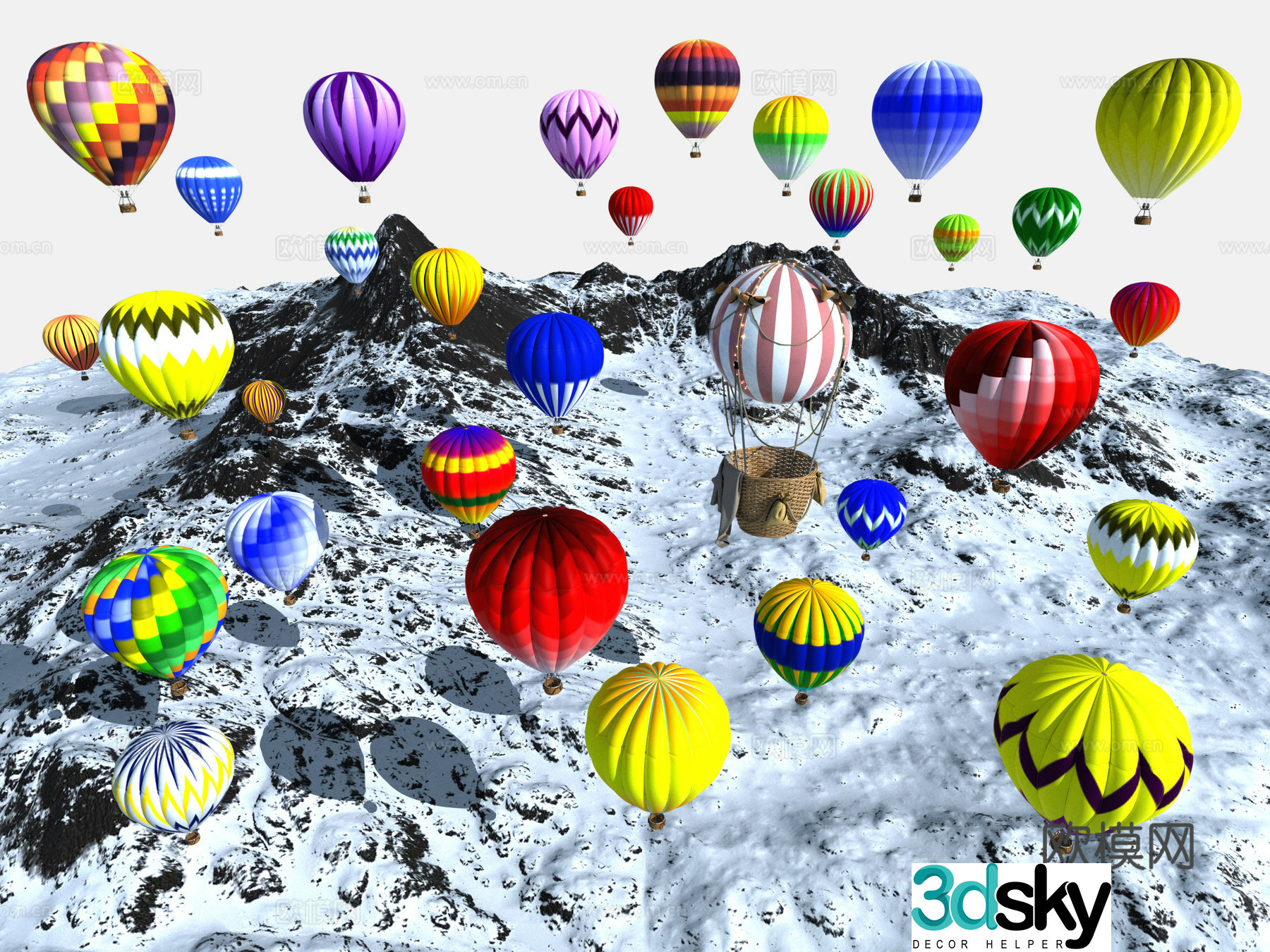 Hot air balloon 3d model