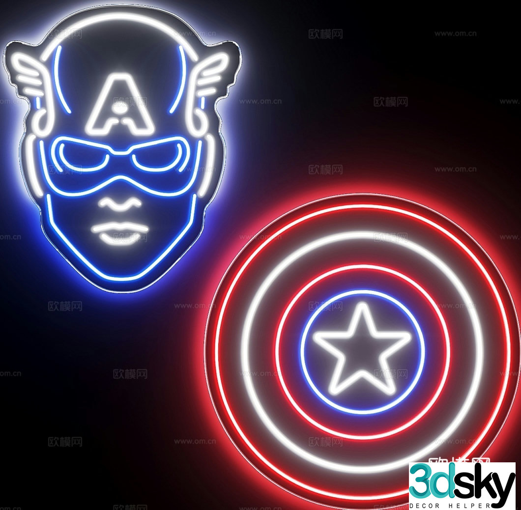 Neon lights decorative lights 3d model