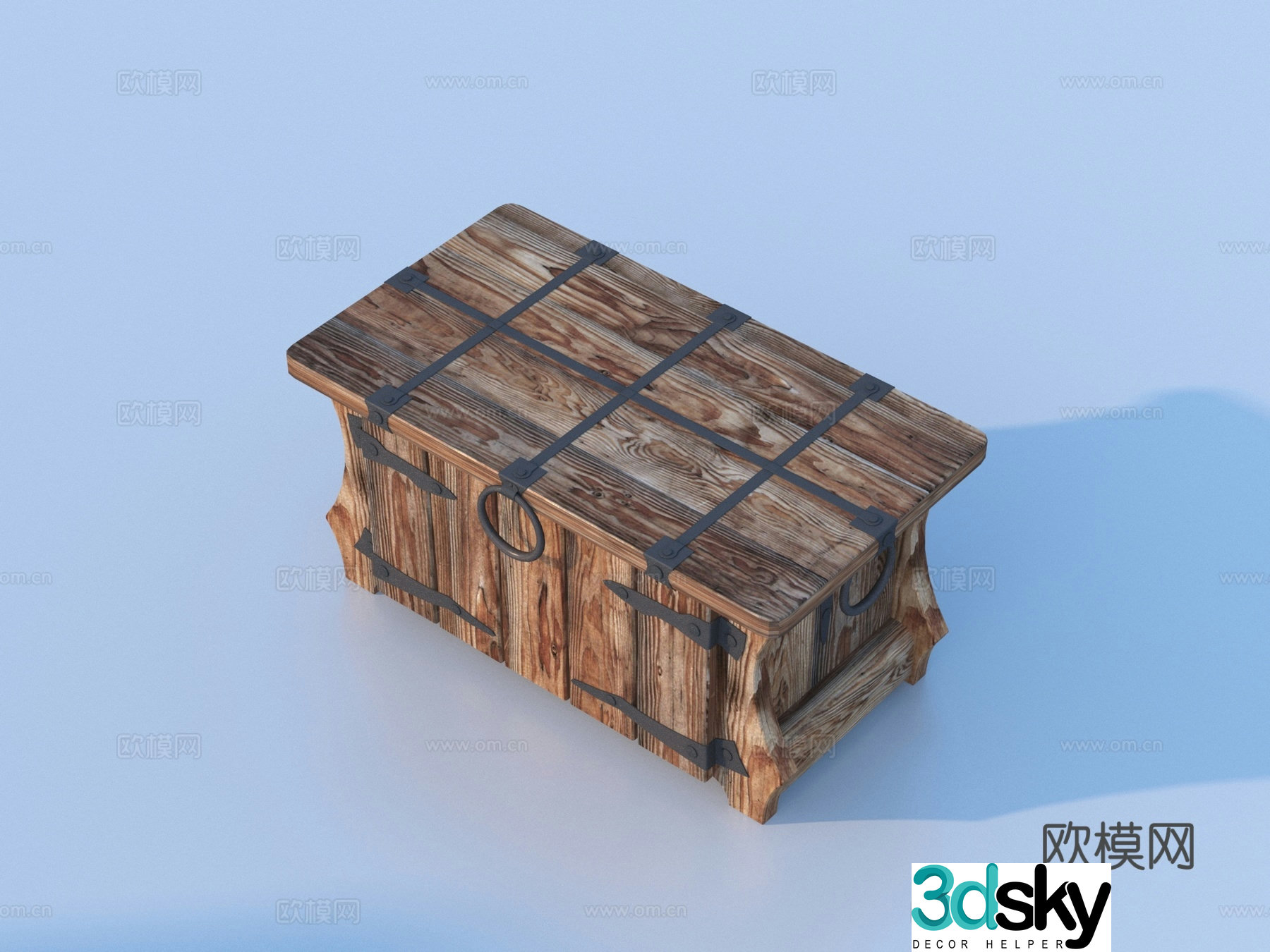 treasure chest retro treasure chest wooden box treasure chest 3d model
