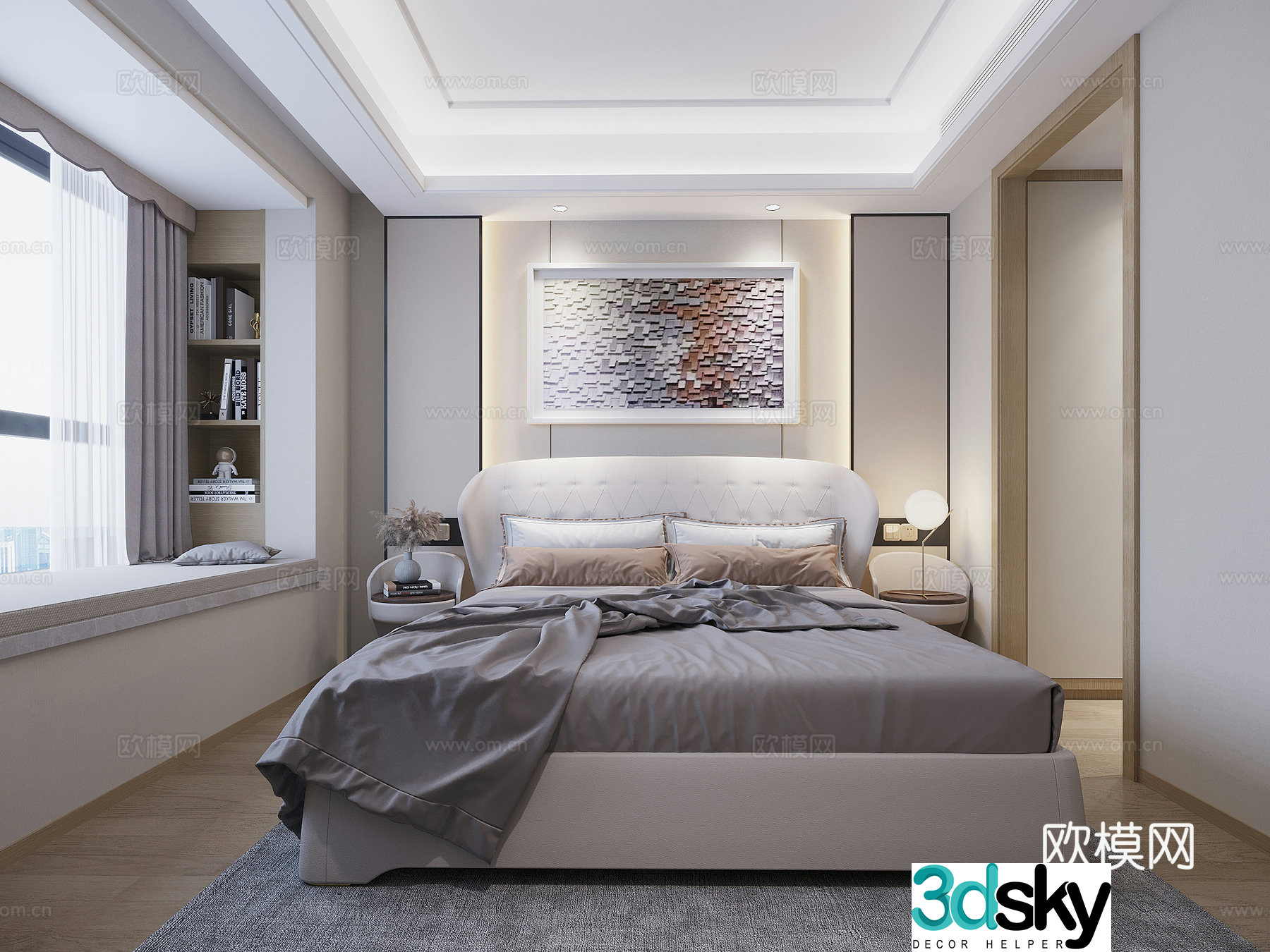 Modern bedroom second bedroom 3d model