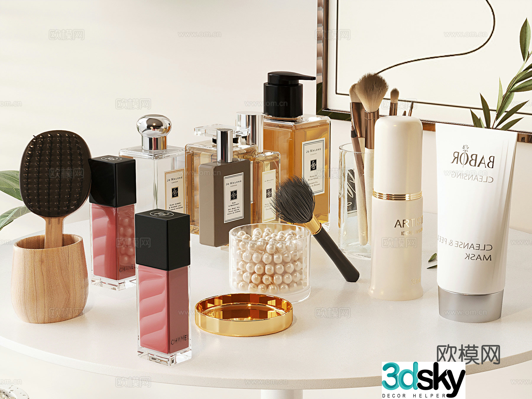 Cosmetics skin care products 3d model