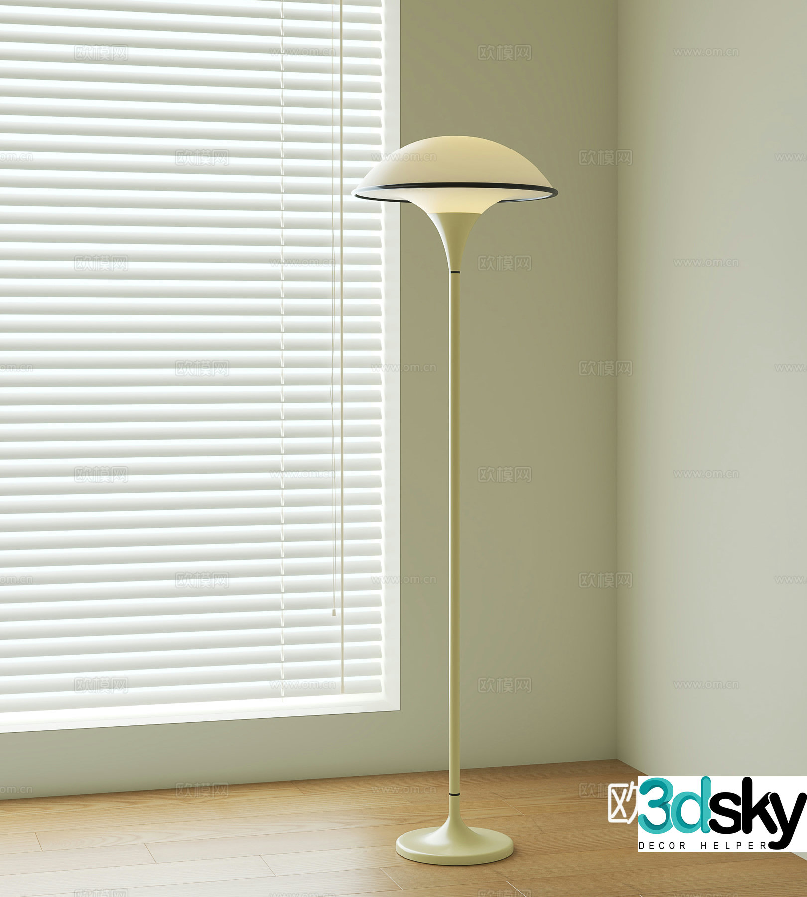 Cream style floor lamp 3d model