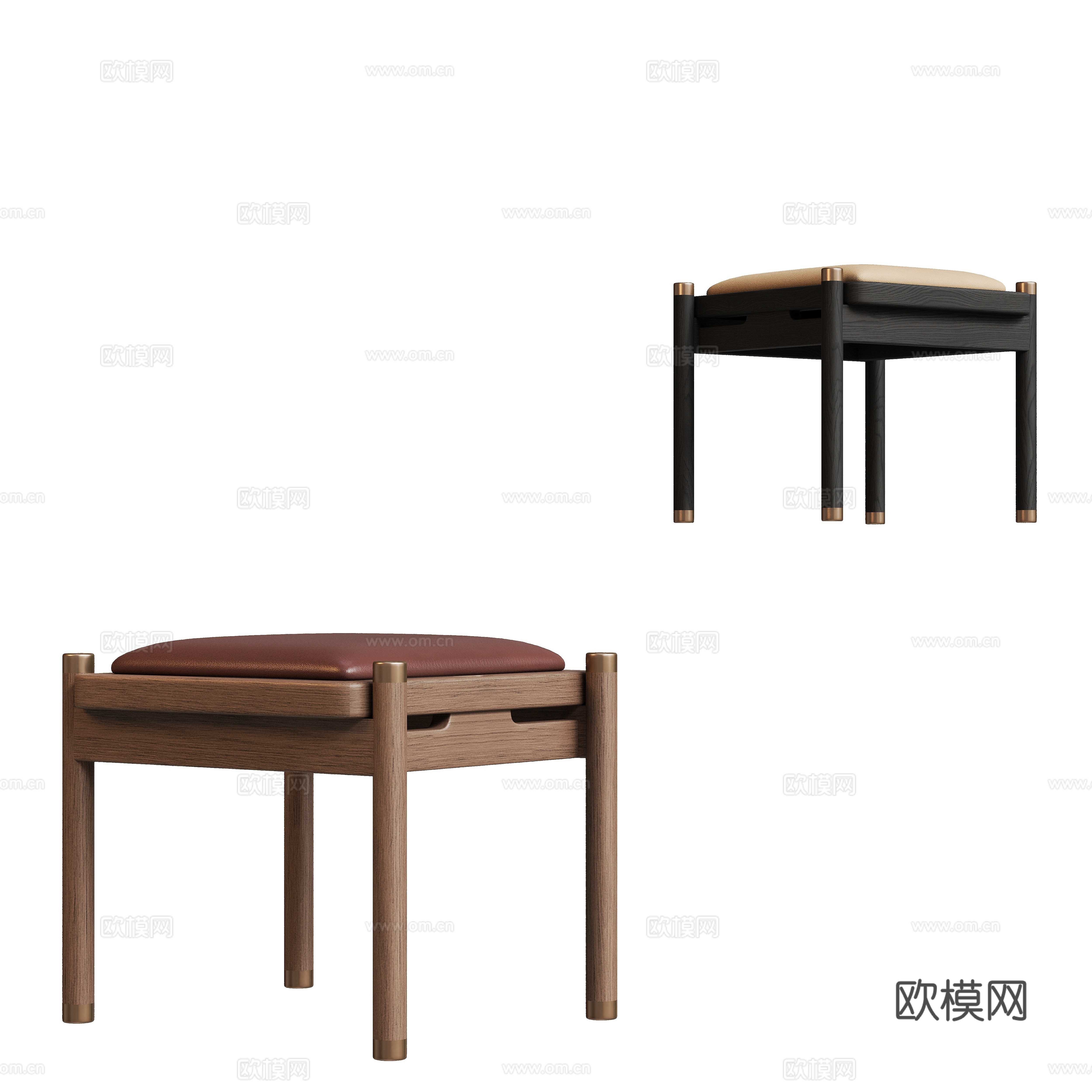 Medieval style stool shoe changing stool 3d model