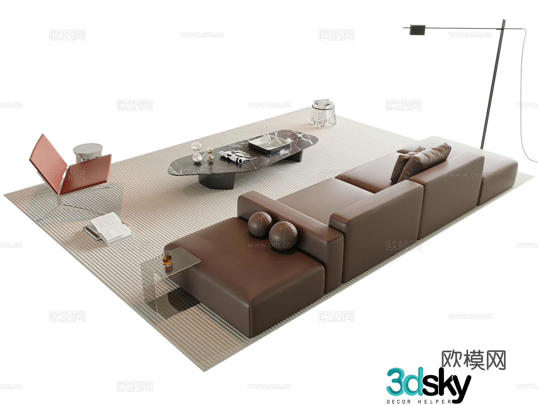 Italian sectional sofa 3d model